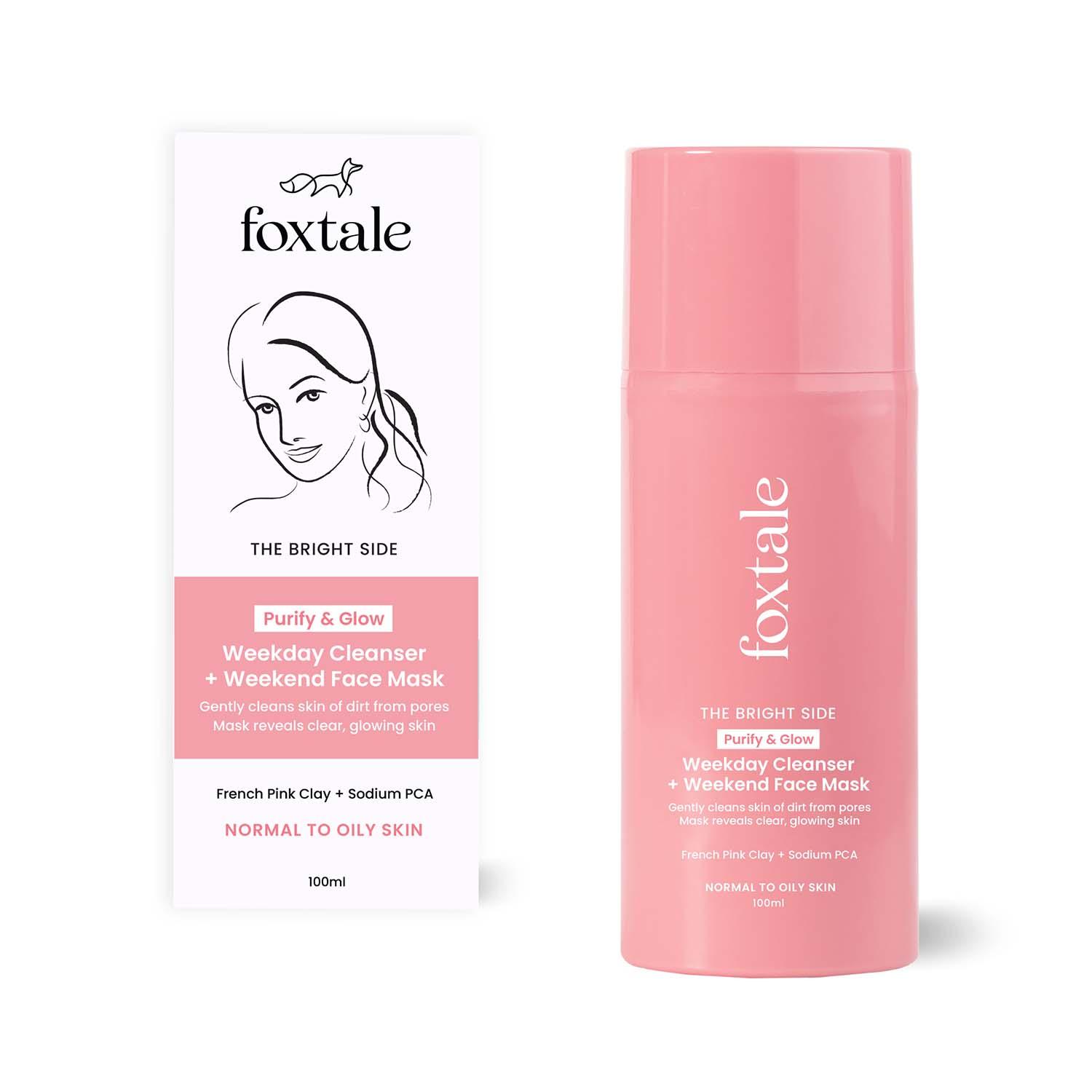 Foxtale | Foxtale Purify & Glow Cleanser + Mask With French Pink Clay (100ml)