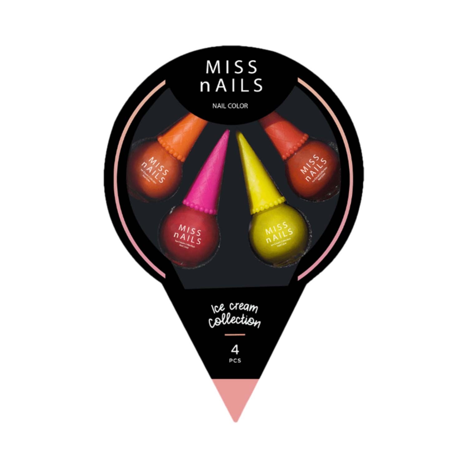 Miss Nails | Miss Nails Ice Cream Collection Nail Polish - Sparkling Coat (4 Pcs)