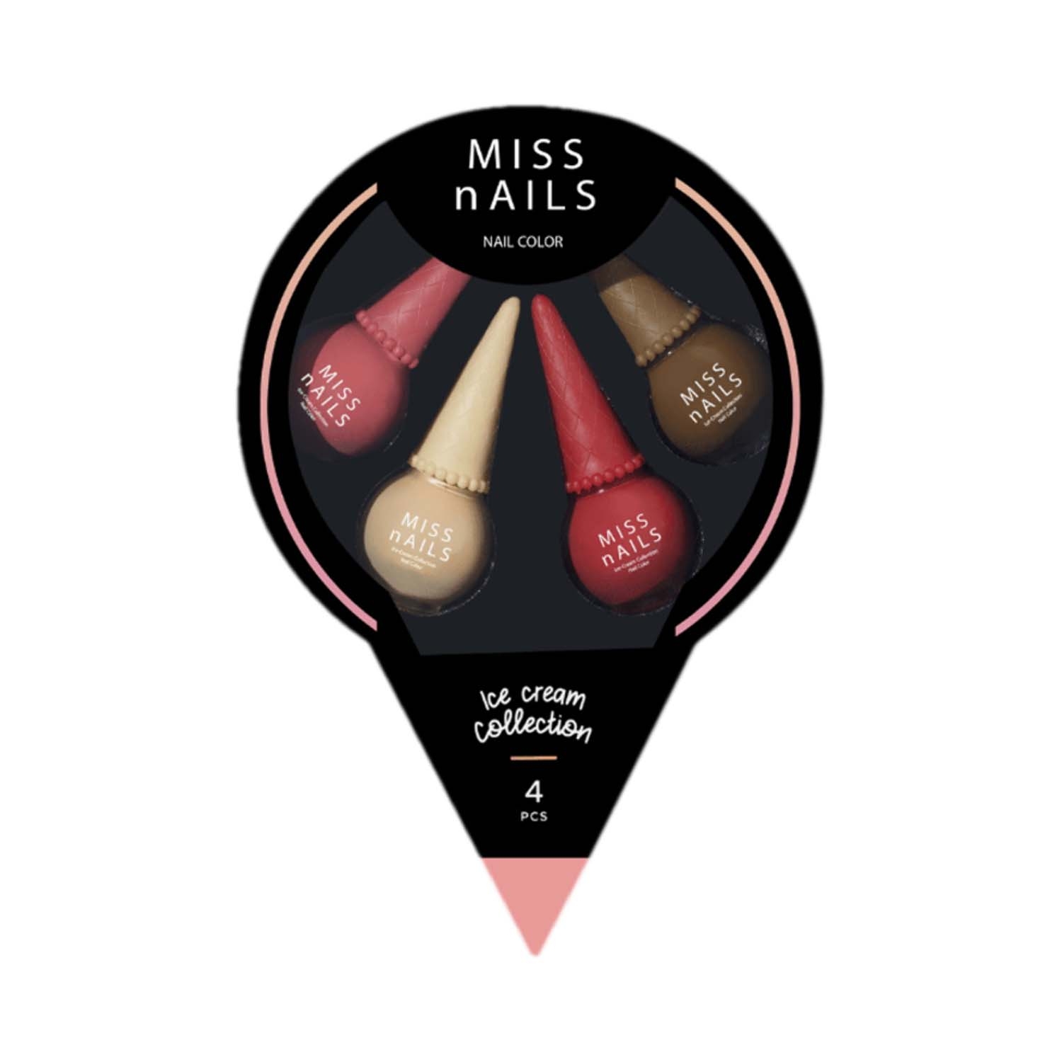 Miss Nails | Miss Nails Ice Cream Collection Nail Polish - Not So Matte (4 Pcs)