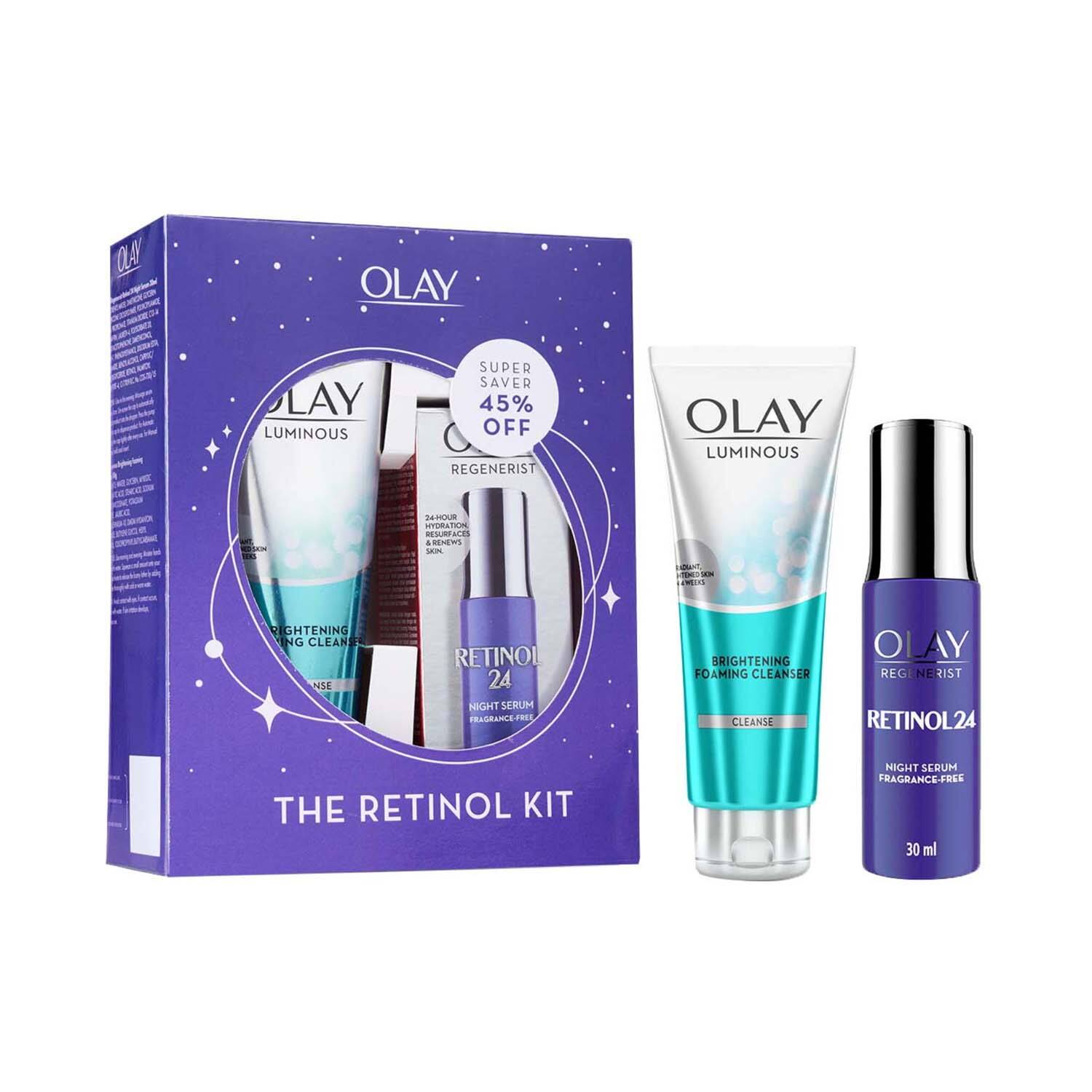 Olay | Olay Retinol Serum With Free Cleanser Kit For Overnight Repair (2Pcs)