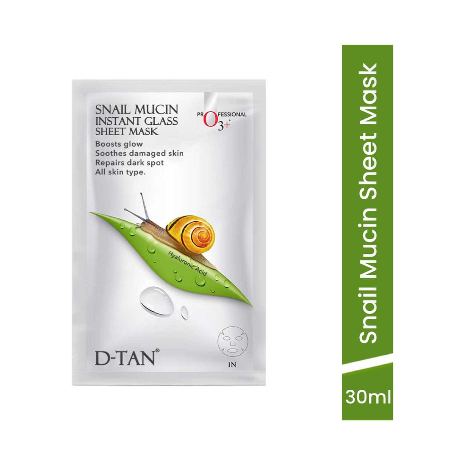 O3+ | O3+ Snail Mucin Instant Glass Sheet Mask (30g)