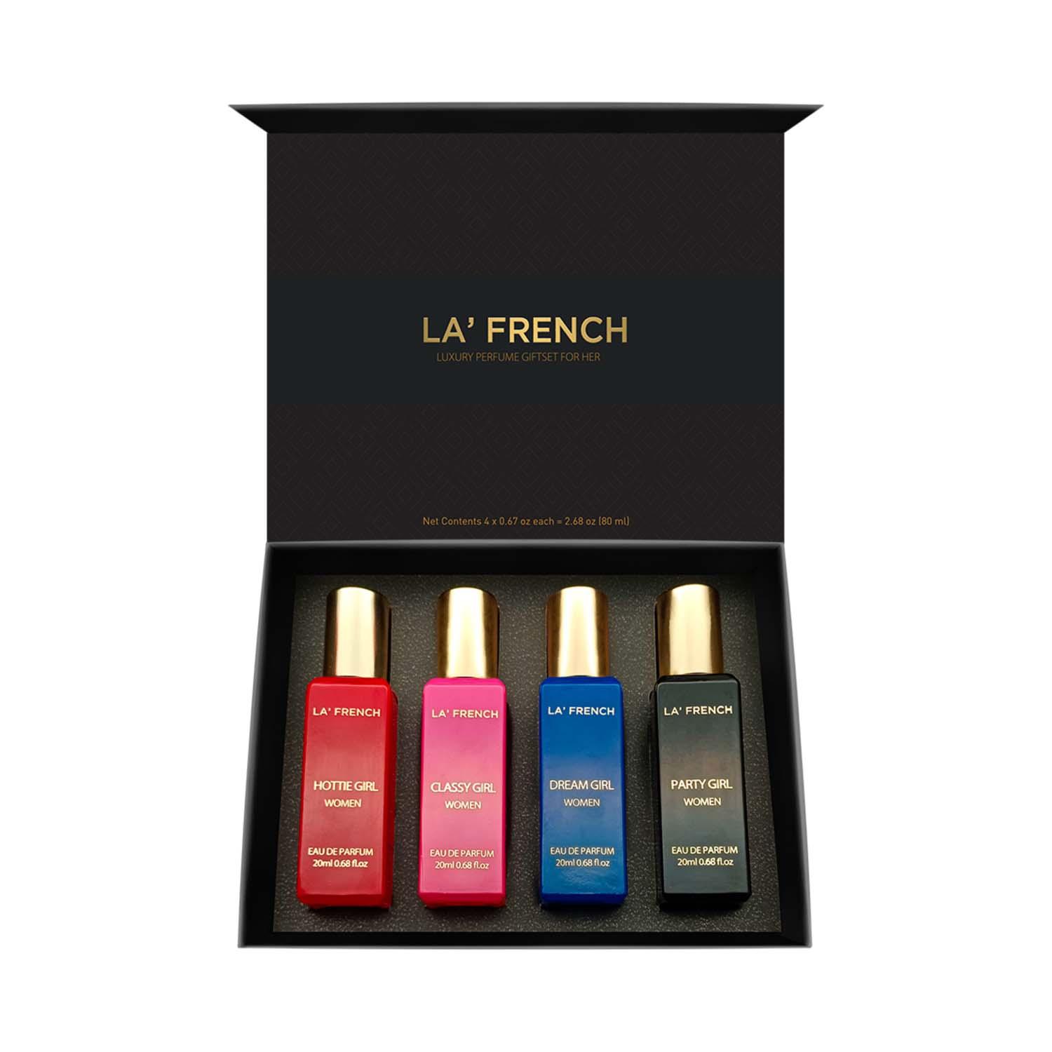 LA' French | LA' French Party Girl, Dream Girl, Hottie Girl, Classy Girl Luxury Perfume Gift Set For Her (4Pcs)