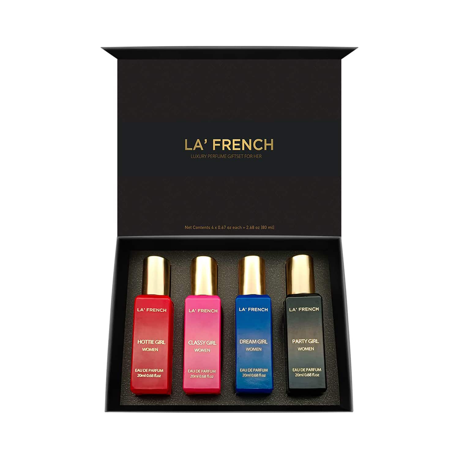 LA' French | LA' French Party Girl, Dream Girl, Hottie Girl, Classy Girl Luxury Perfume Gift Set For Her (4Pcs)