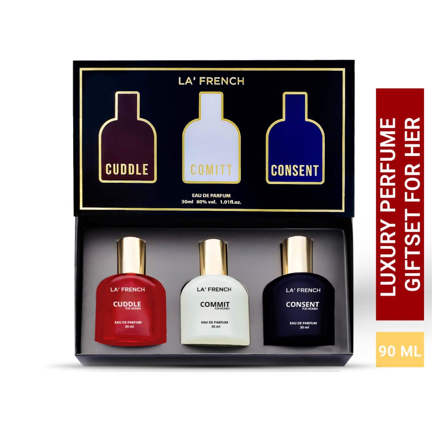 LA' French | LA' French Hang Out, Look Out & Date Out Perfume Gift Set For Unisex (3Pcs)