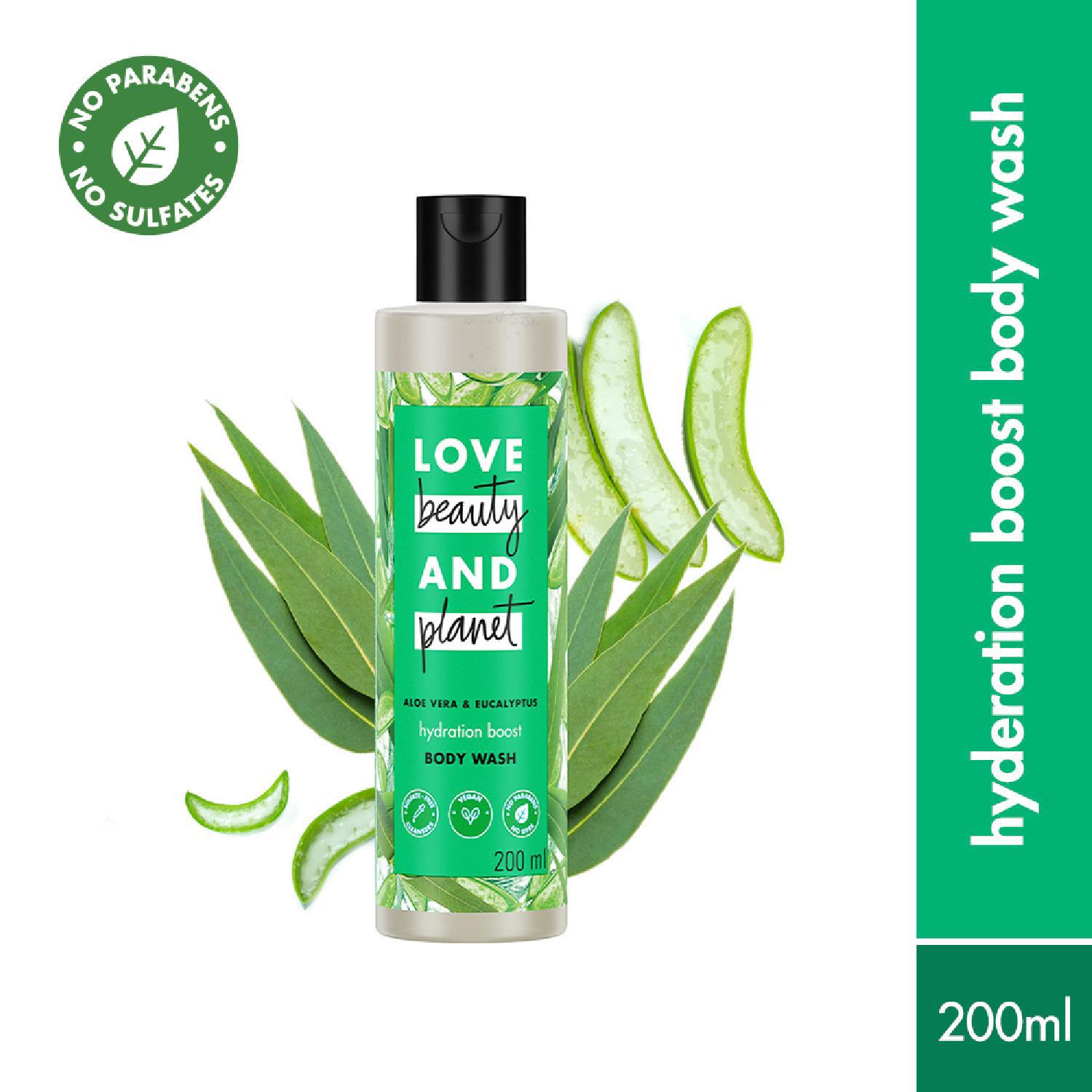 Love Beauty & Planet | Love Beauty & Planet Aloe Vera & Eucalyptus Refreshing Bodywash for Hydrated Skin (200 ml)