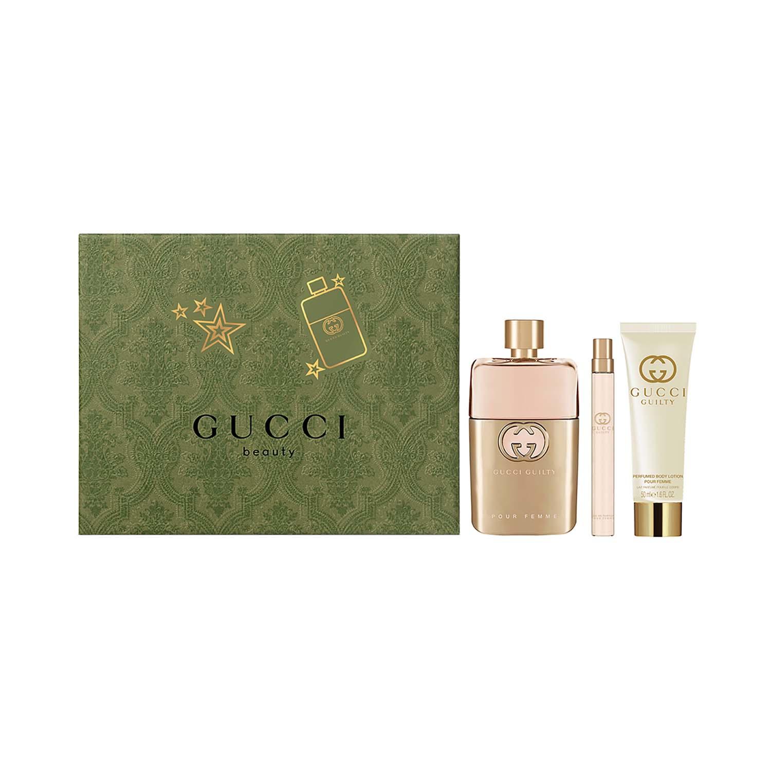 Gucci | Gucci Guilty Pour Femme Eau De Parfum Gift Set And Miniature With Body Lotion - (3 Pcs)