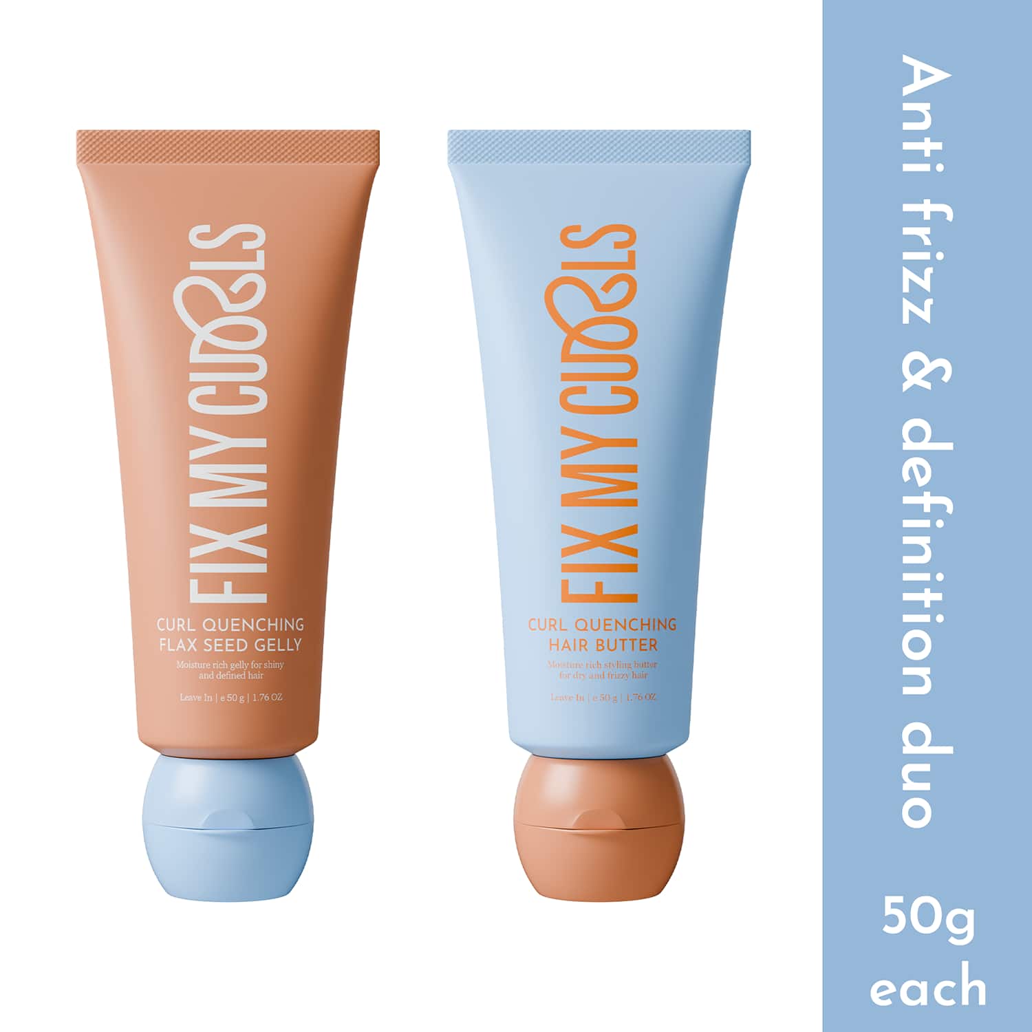 Fix My Curls | Fix My Curls Curl Quenching Moisture Styling Duo For Curly And Wavy Hair (2 Pcs, 50 g Each)