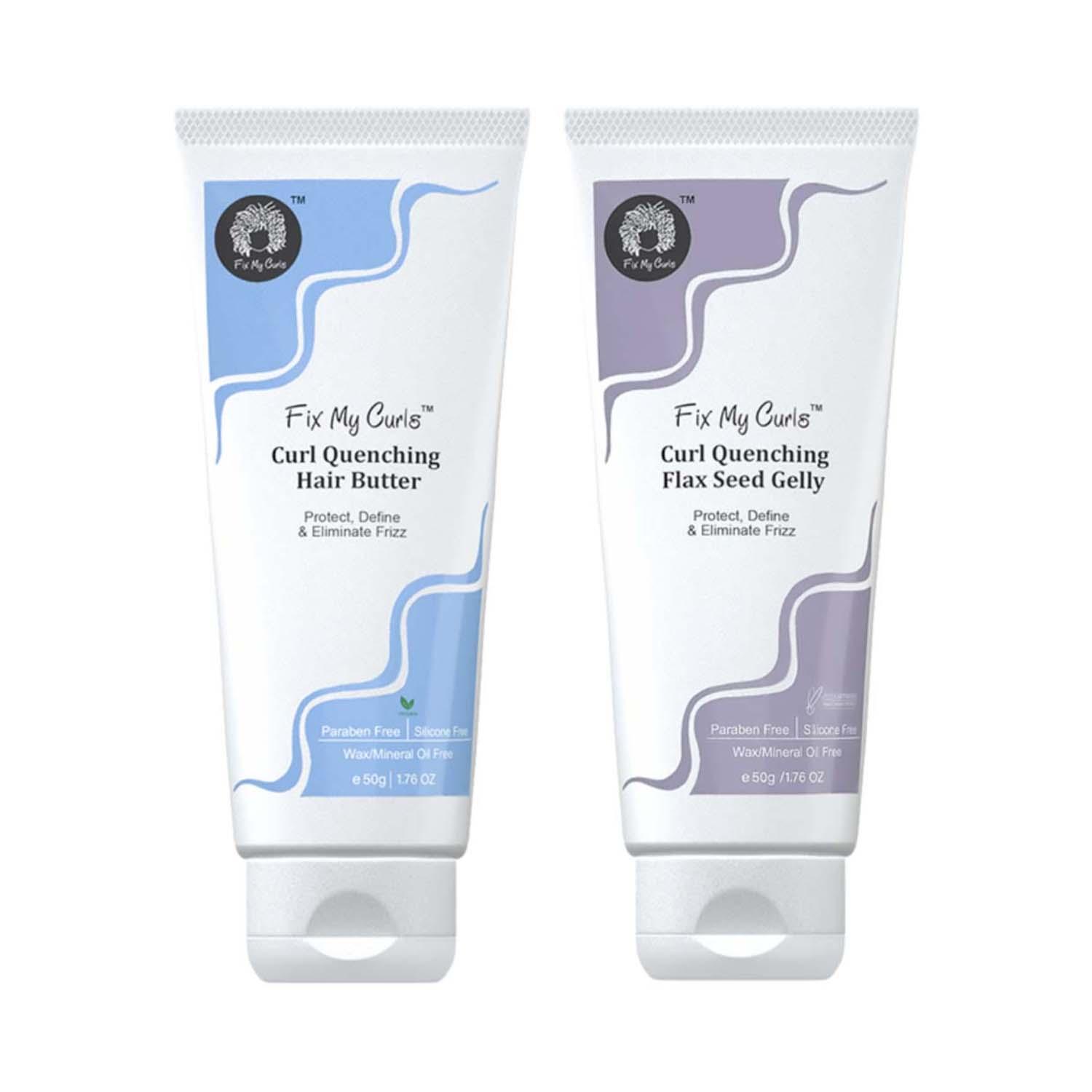 Fix My Curls | Fix My Curls Curl Quenching Moisture Styling Duo For Curly And Wavy Hair (2 Pcs, 50 g Each)