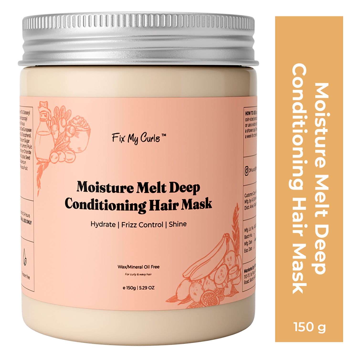 Fix My Curls | Fix My Curls Moisture Melt Deep Conditioning Hair Mask For Curly And Wavy Hair (150 g)
