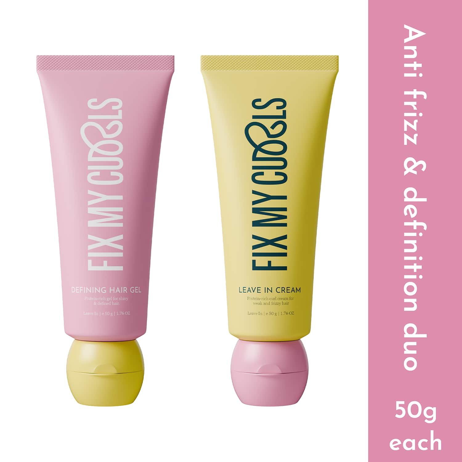 Fix My Curls | Fix My Curls Protein Styling Duo For Curly And Wavy Hair (2 Pcs, 50 g Each)