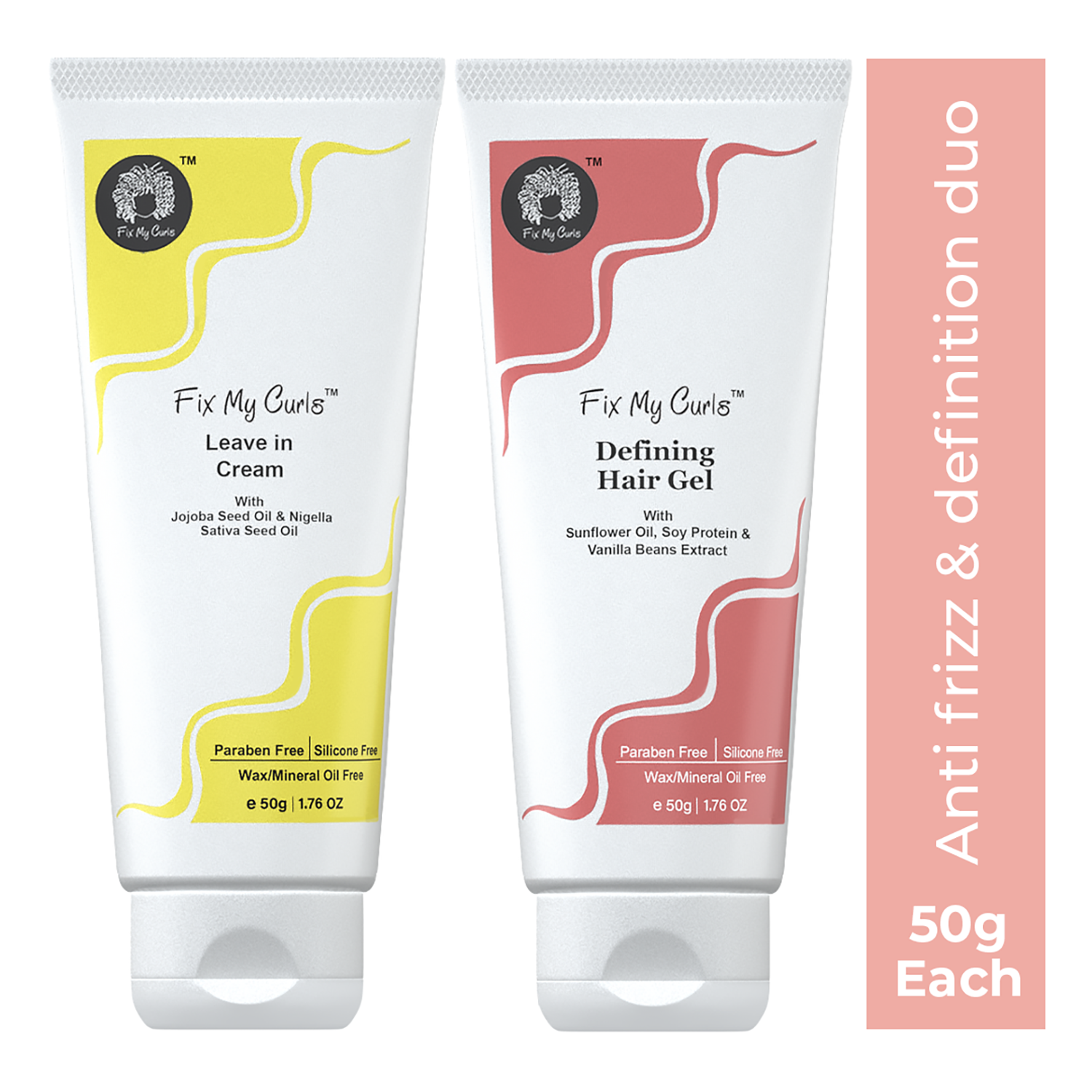 Fix My Curls | Fix My Curls Protein Styling Duo For Curly And Wavy Hair (2 Pcs, 50 g Each)