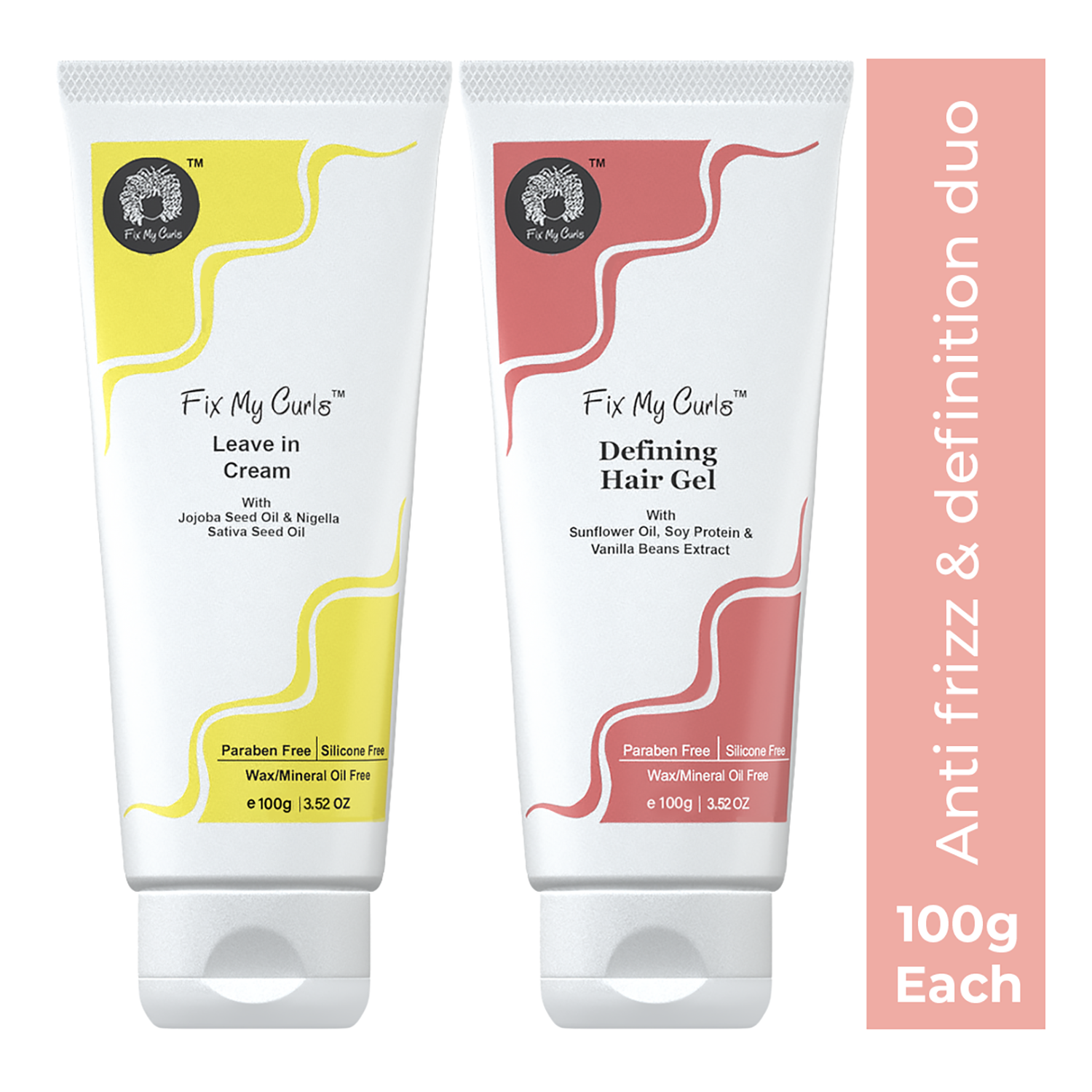 Fix My Curls | Fix My Curls Protein Styling Duo For Curly And Wavy Hair (2 Pcs, 100 g Each)