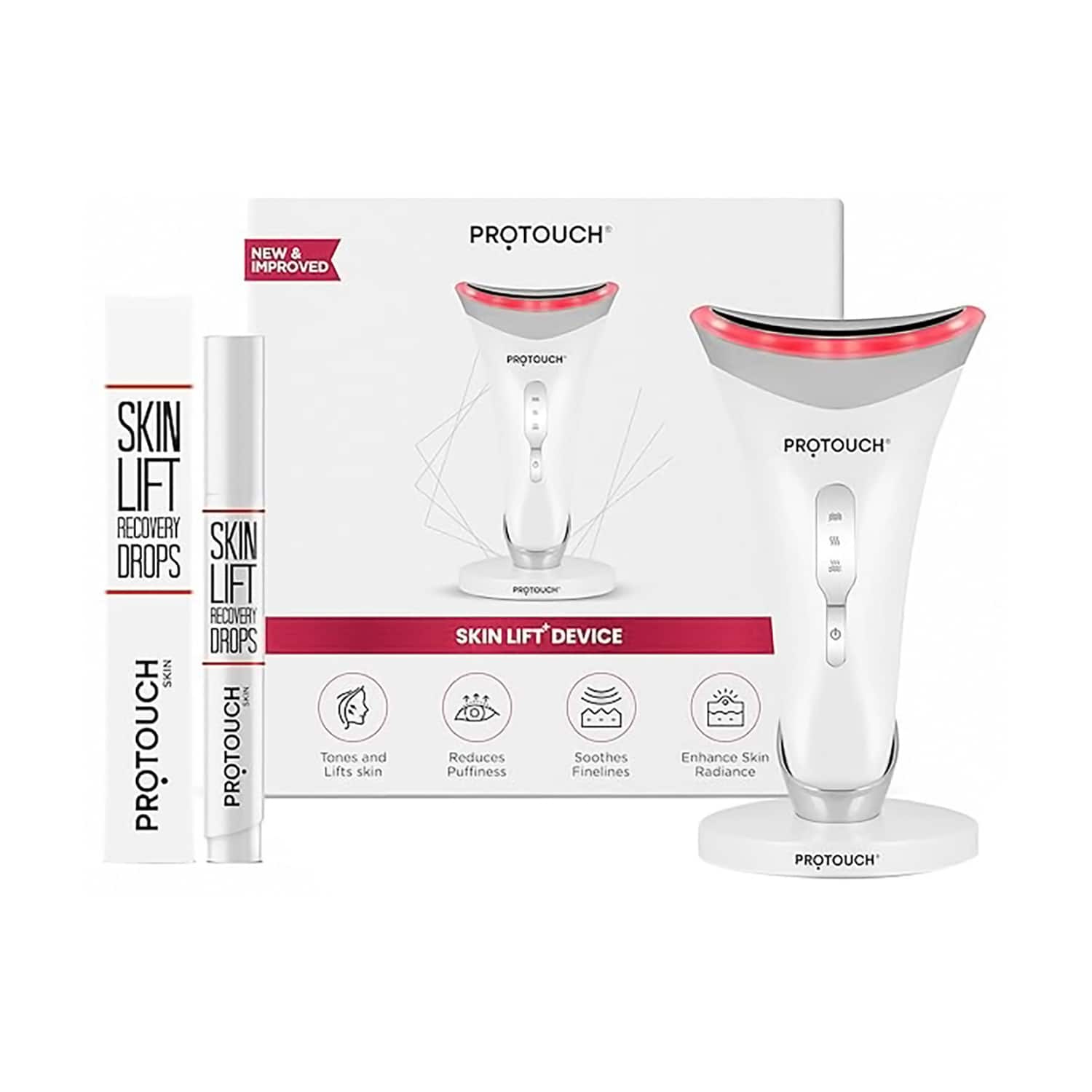 Protouch | Protouch Skin Lift Combo - Skin lift Device & Recovery Drops, Facial Massager