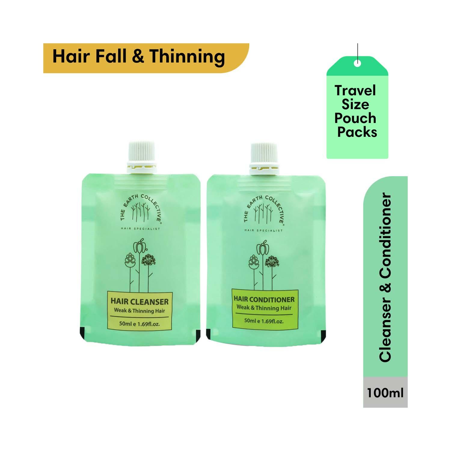 The Earth Collective | The Earth Collective Cleanser & Conditioner Combo Weak & Thinning Hair Travel Pack (2 Pcs)