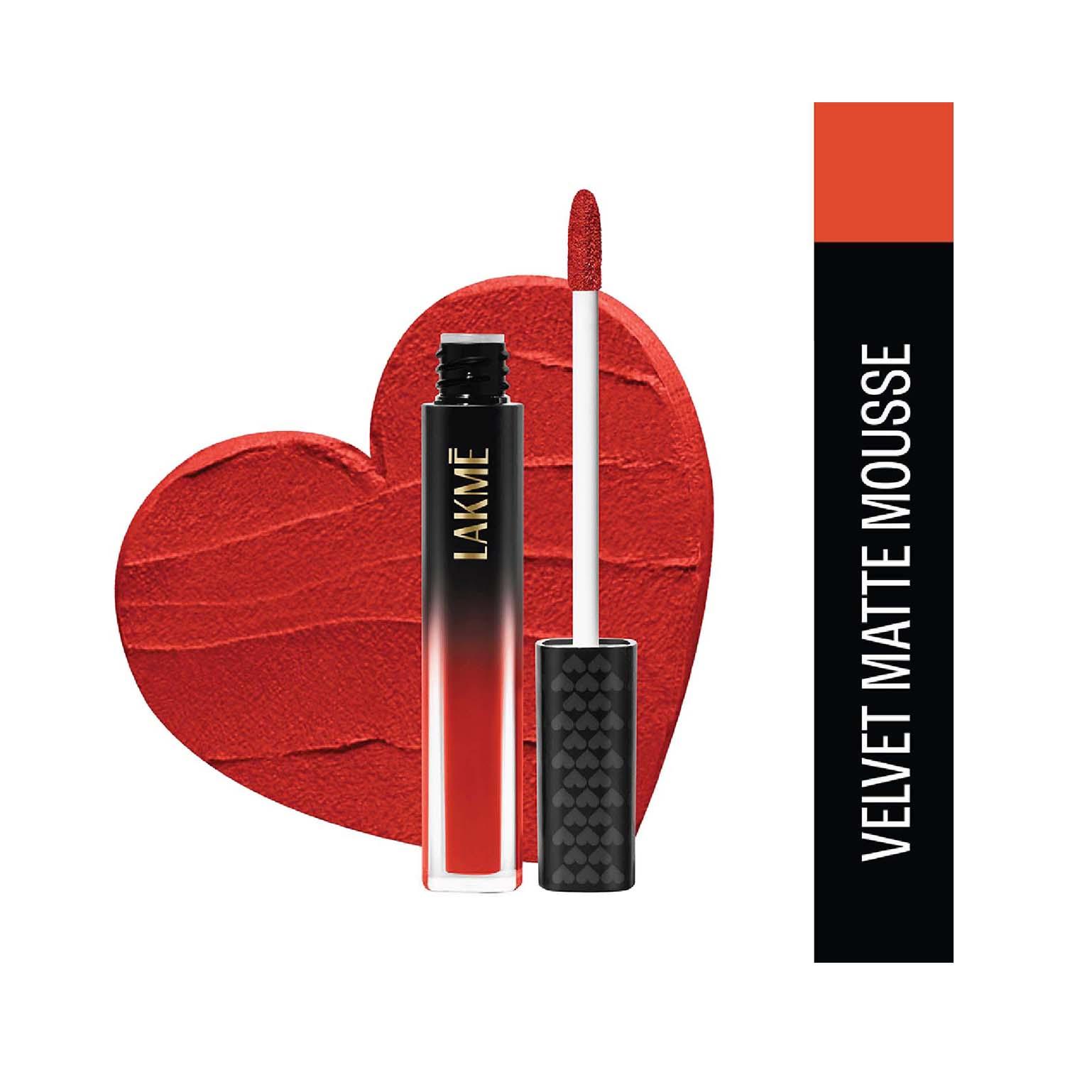 Lakme | Lakme Extraordin-Airy Lip Mousse Liquid Lipstick - New Flame Red (4.6g)