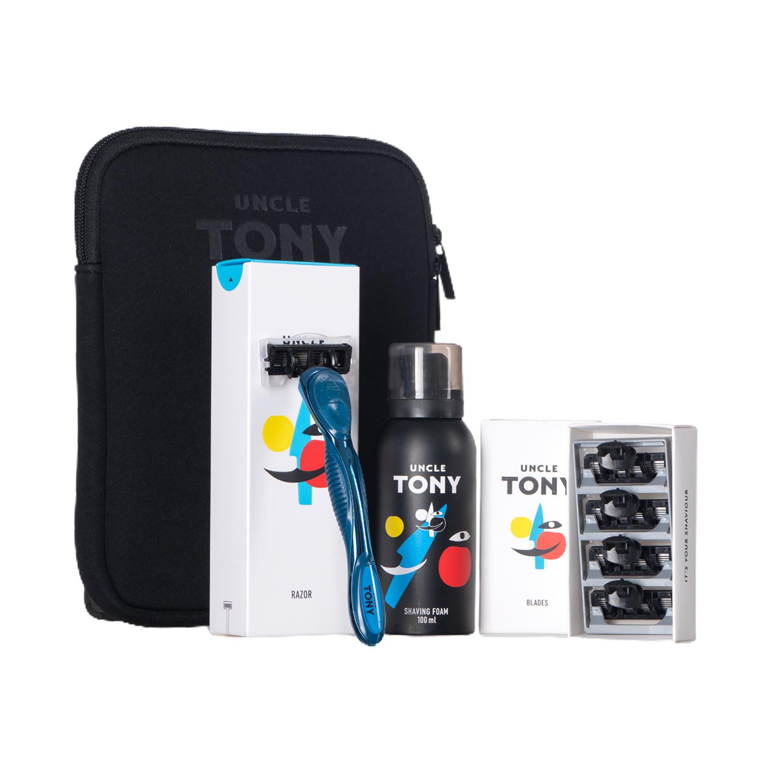 Uncle Tony Travellers Blue Grooming Kit (4 pcs)