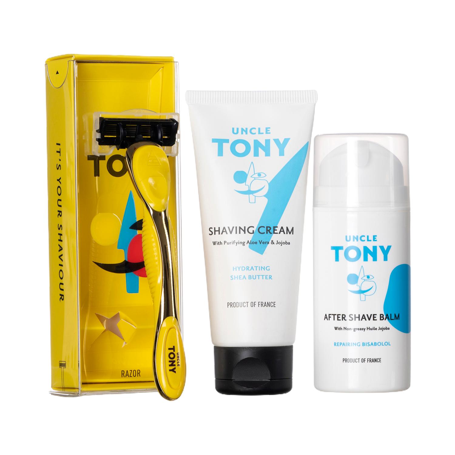 Uncle Tony | Uncle Tony Shaving Essentials Yellow Grooming Kit (3 pcs)