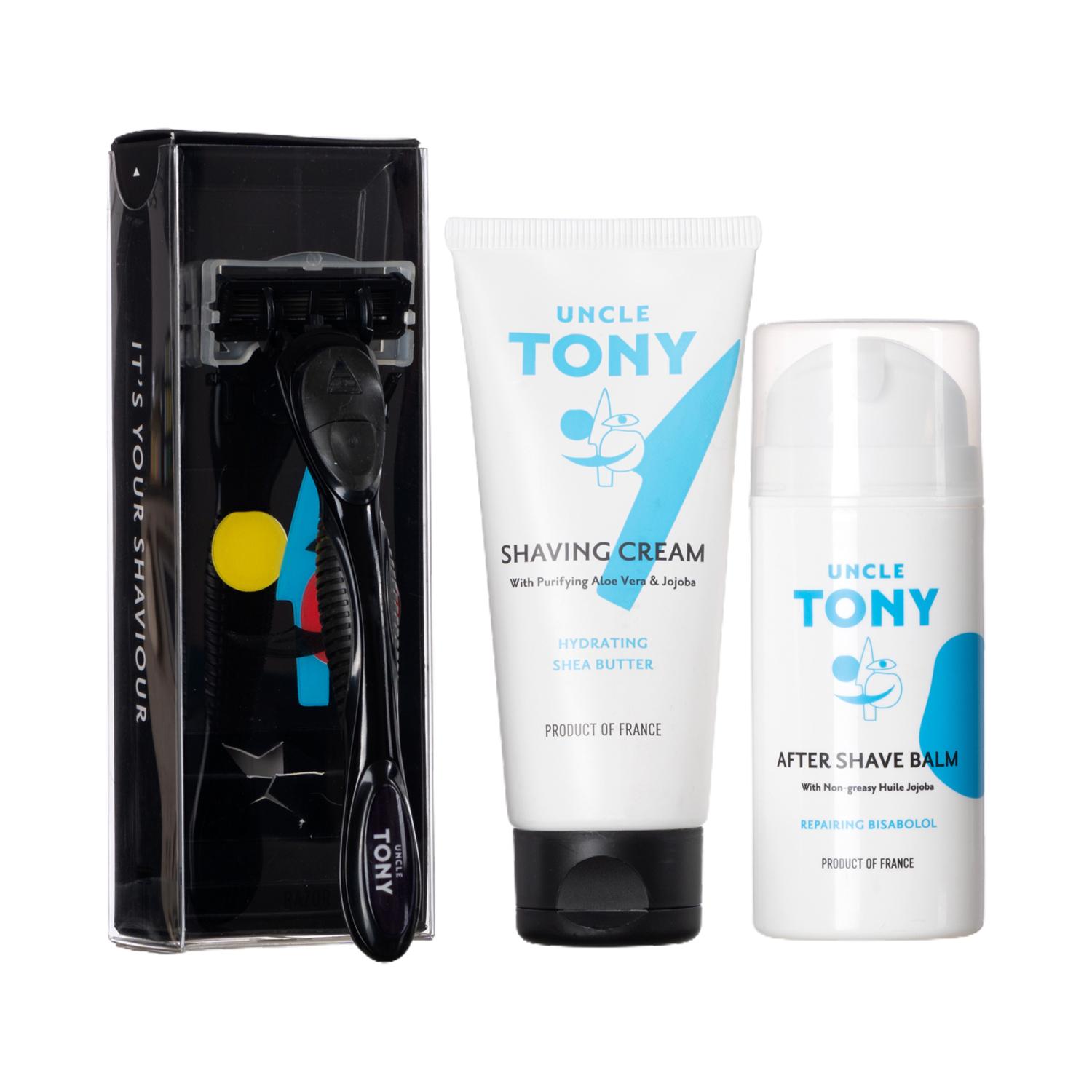 Uncle Tony | Uncle Tony Shaving Essentials Black Grooming Kit (3 pcs)