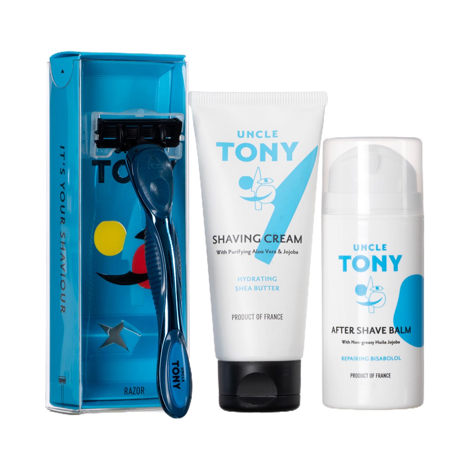 Uncle Tony | Uncle Tony Shaving Essentials Blue Grooming Kit (3 pcs)