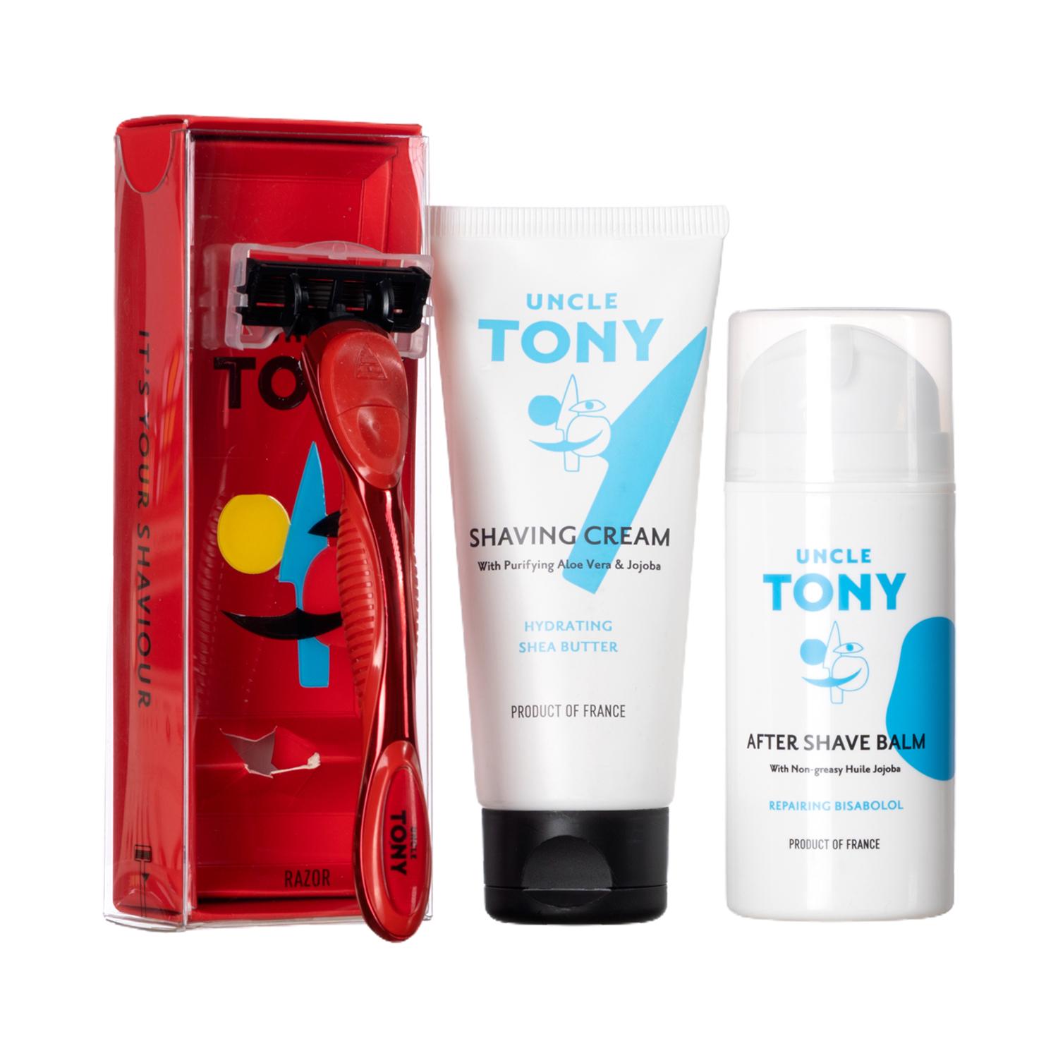 Uncle Tony | Uncle Tony Shaving Essentials Red Grooming Kit (3 pcs)