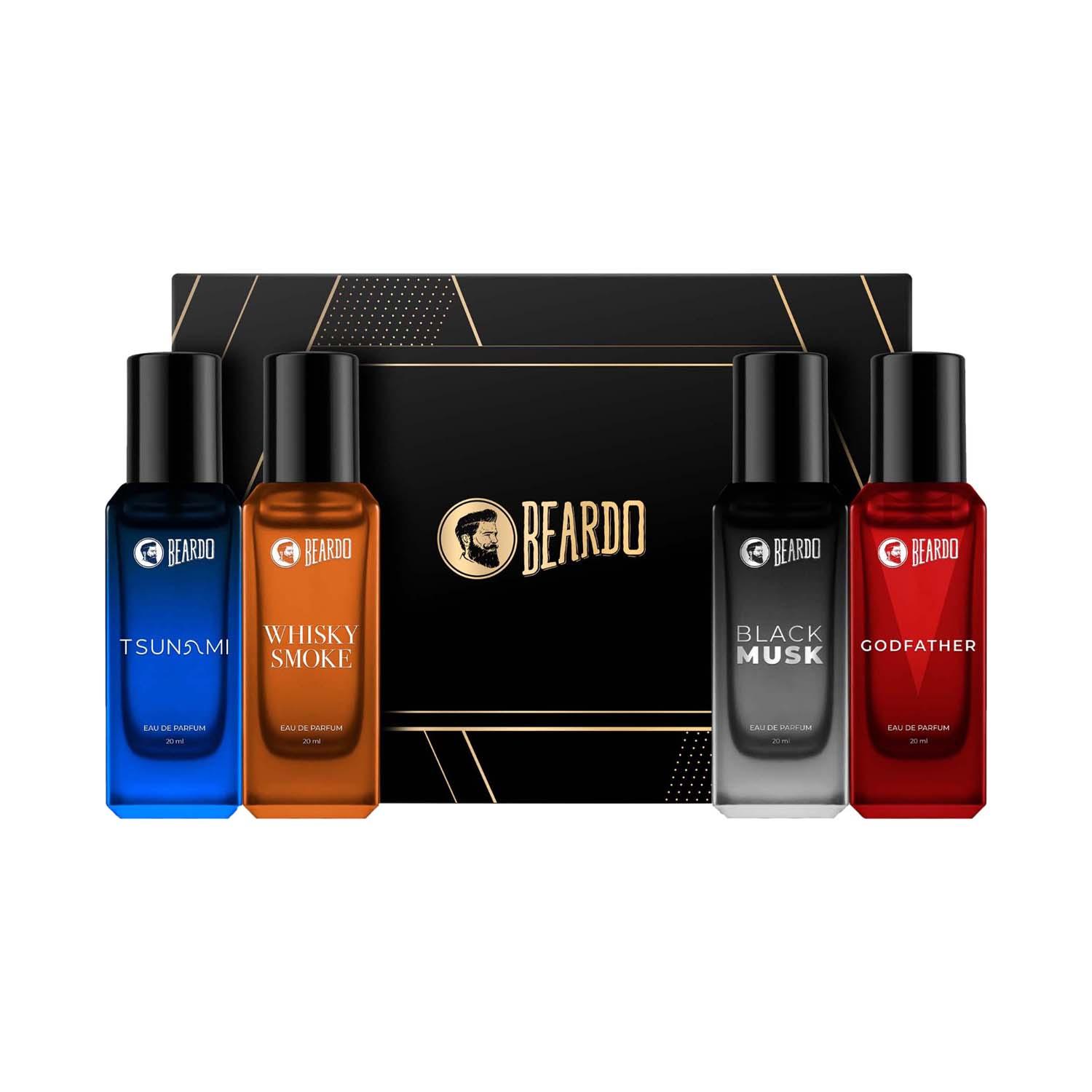 Beardo | Beardo Assorted Whisky Smoke, Godfather, Tsunami & Black Musk Eau De Parfum for Men Set (4 pcs)
