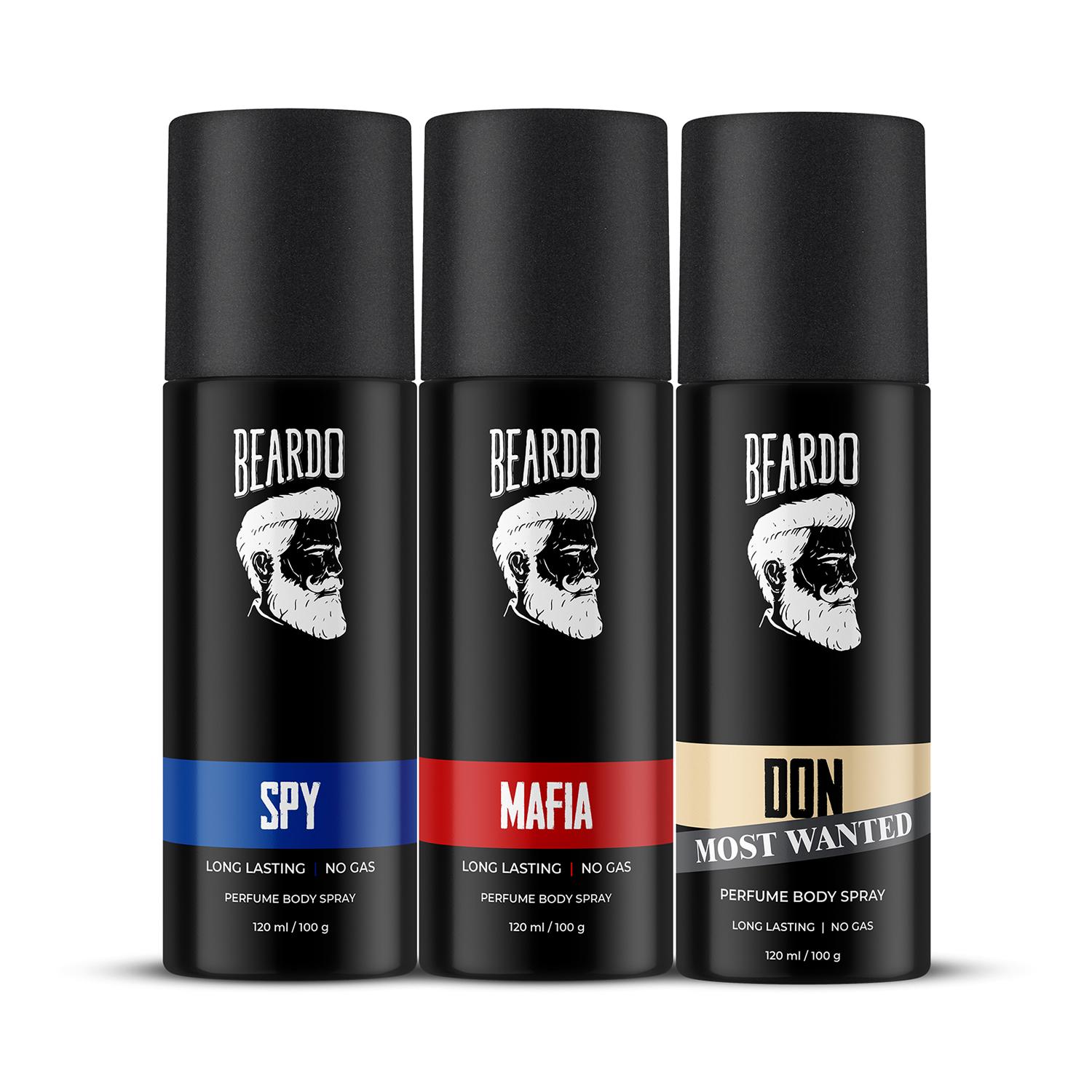 Beardo | Beardo Spy, Mafia & Don Most Wanted Body Spray For Men Set (3 pcs)