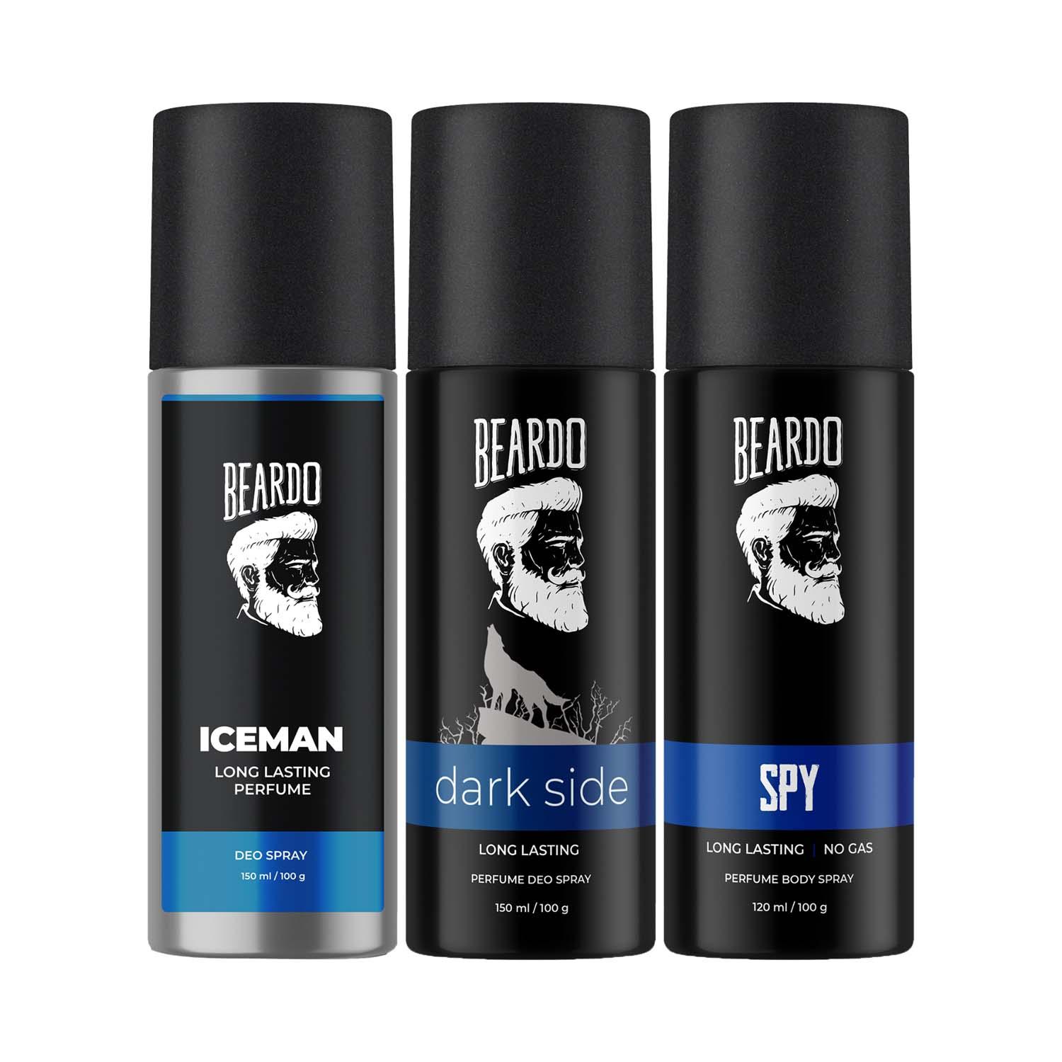 Beardo | Beardo Iceman, Darkside & Spy Body Spray For Men Set (3 pcs)