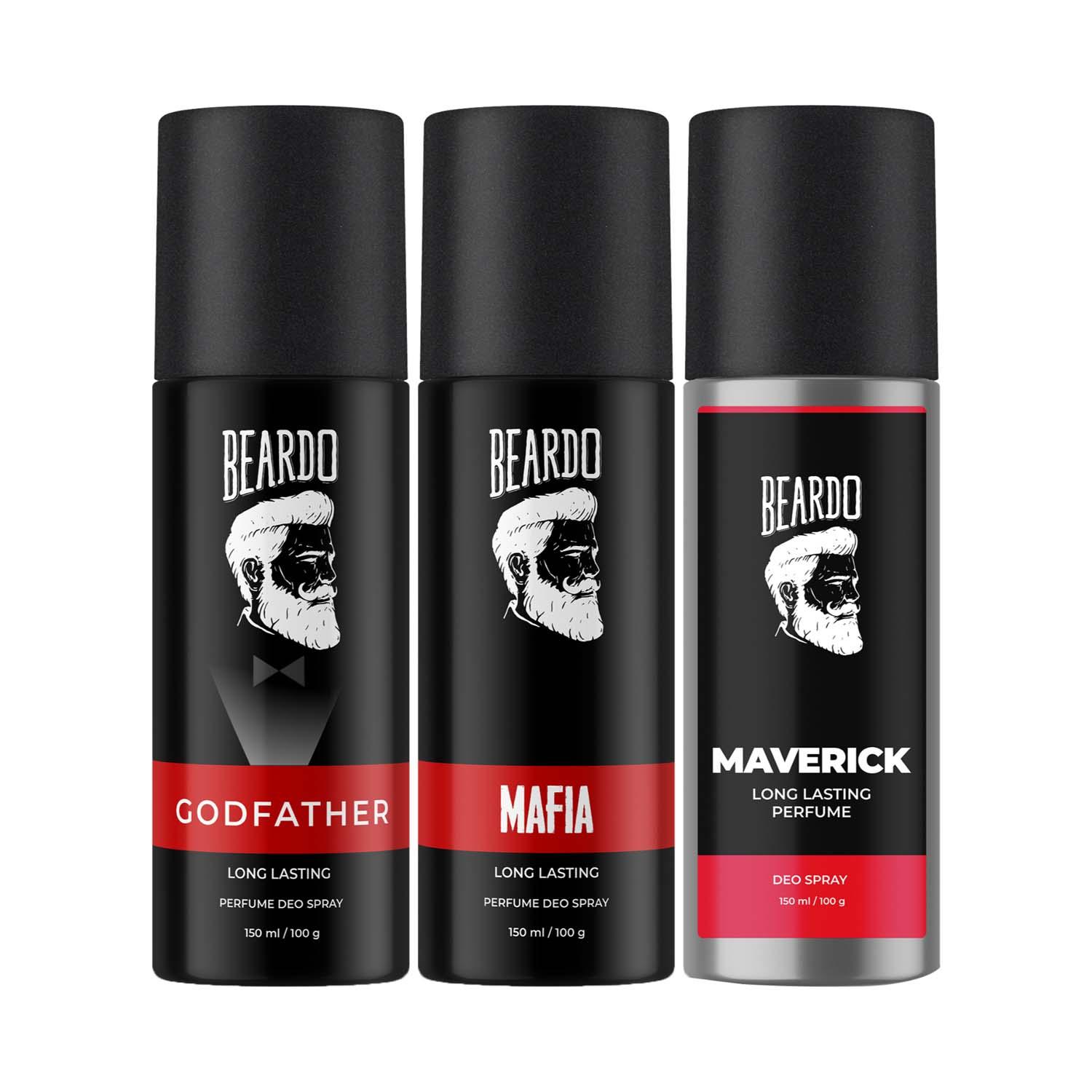 Beardo | Beardo Godfather, Mafia & Maverick Deo Spray For Men Set (3 pcs)