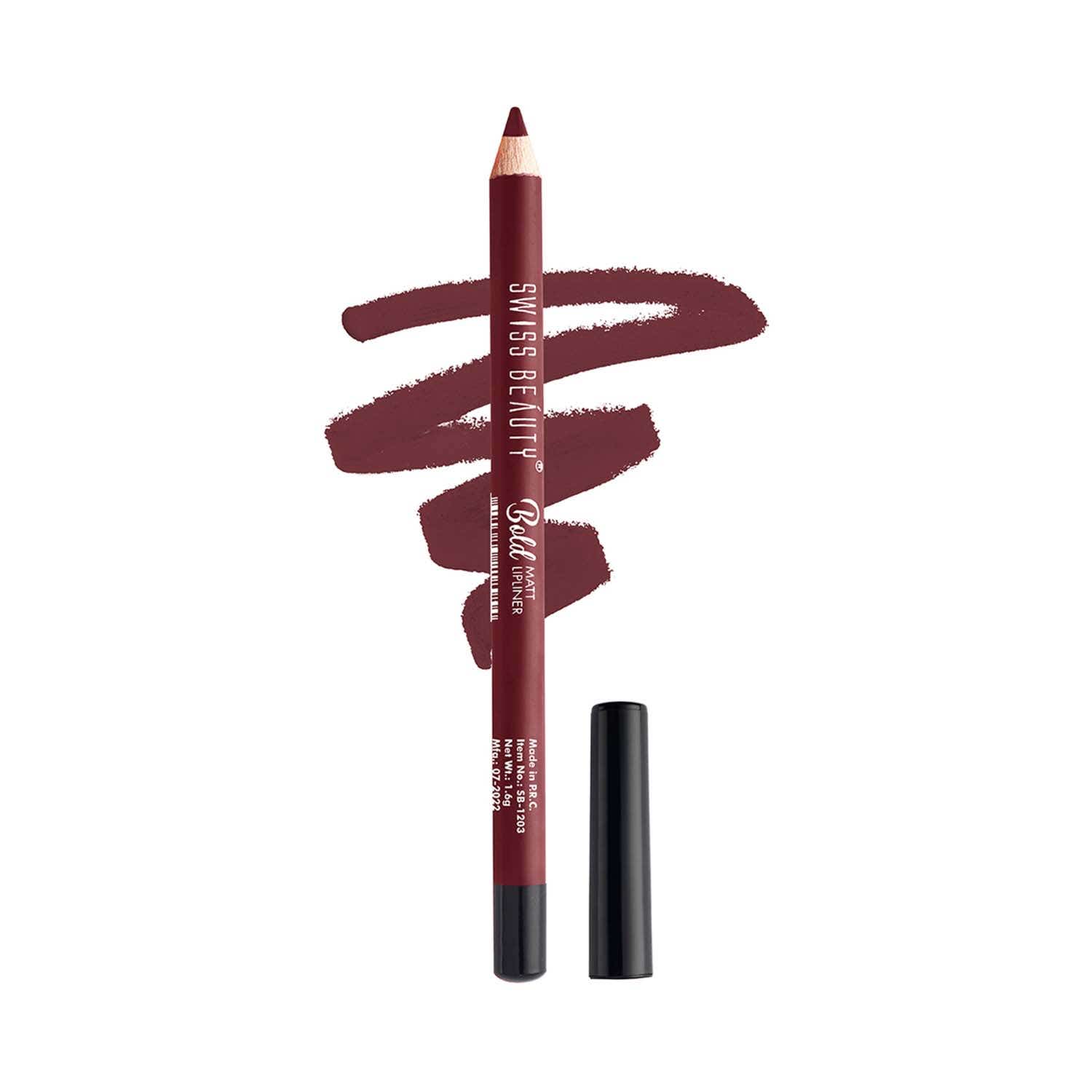 Swiss Beauty | Swiss Beauty Bold Matt Lip Liner - Burgundy (1.6 g)