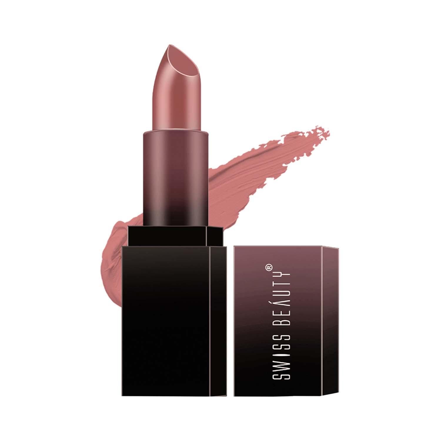 Swiss Beauty | Swiss Beauty HD Matte Pigmented Smudge Proof Lipstick - Bare Blush (3.5 g)