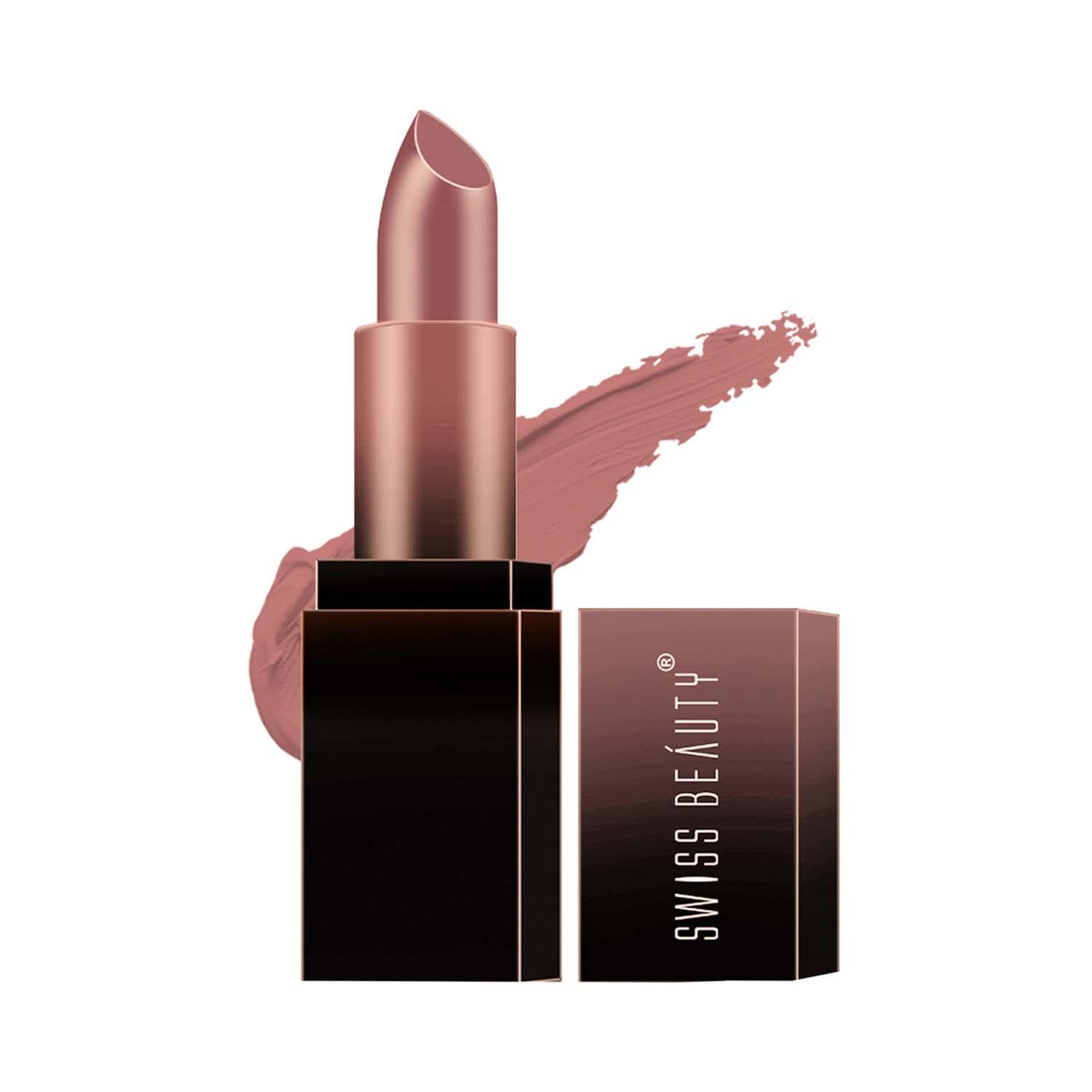 Swiss Beauty | Swiss Beauty HD Matte Pigmented Smudge Proof Lipstick - Nude Affair (3.5 g)