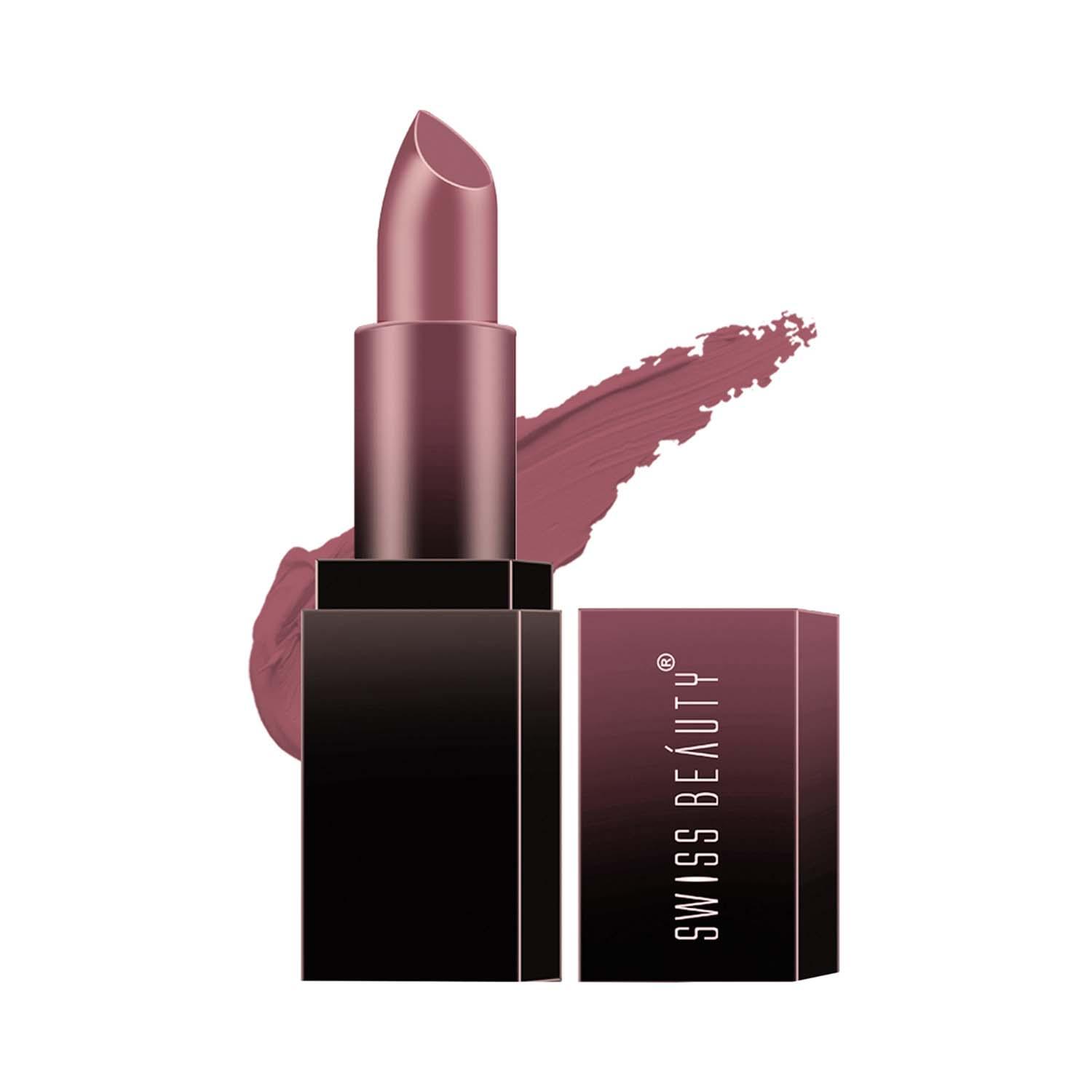 Swiss Beauty | Swiss Beauty HD Matte Pigmented Smudge Proof Lipstick - Blushing Mauve (3.5 g)