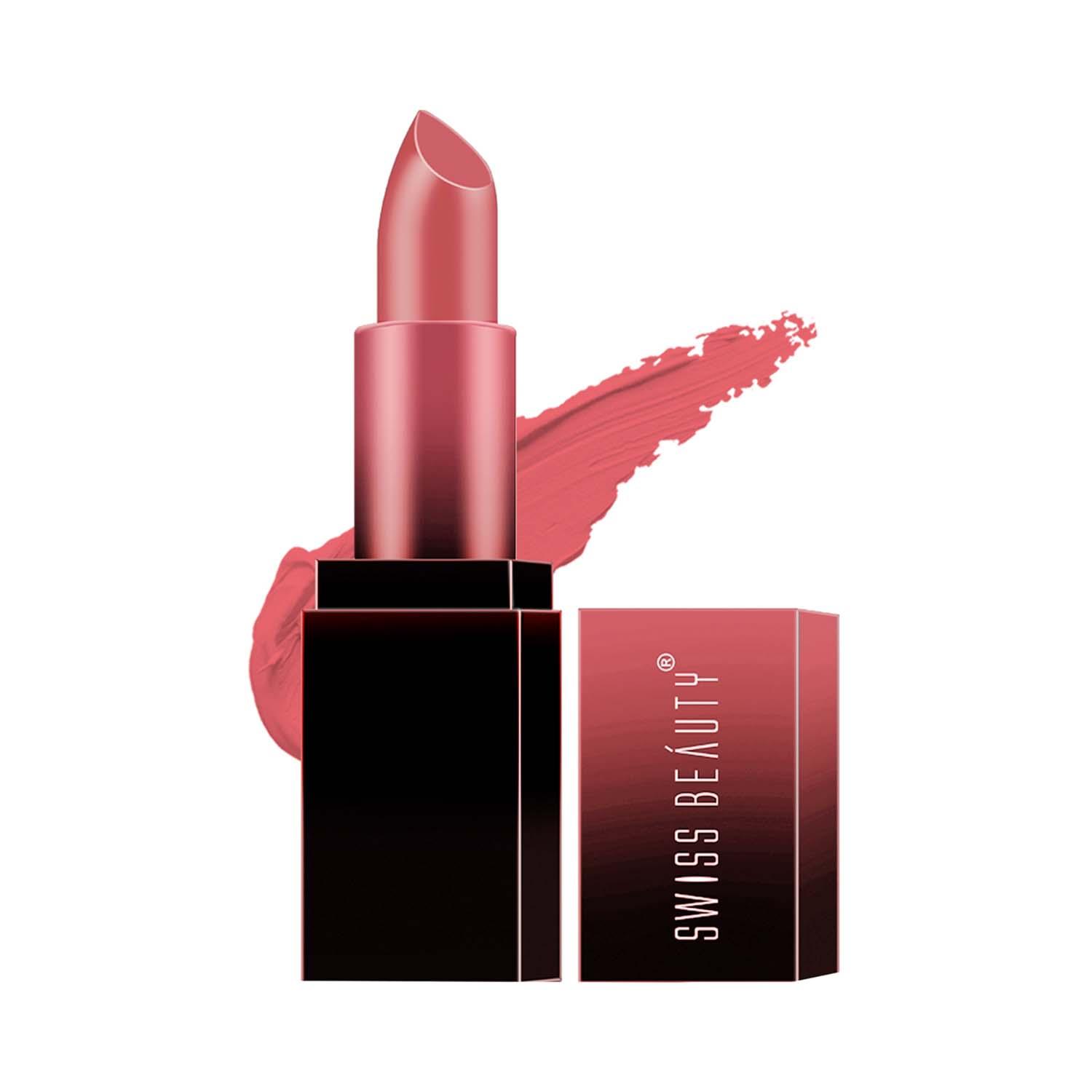 Swiss Beauty | Swiss Beauty HD Matte Pigmented Smudge Proof Lipstick - Fiery Peach (3.5 g)