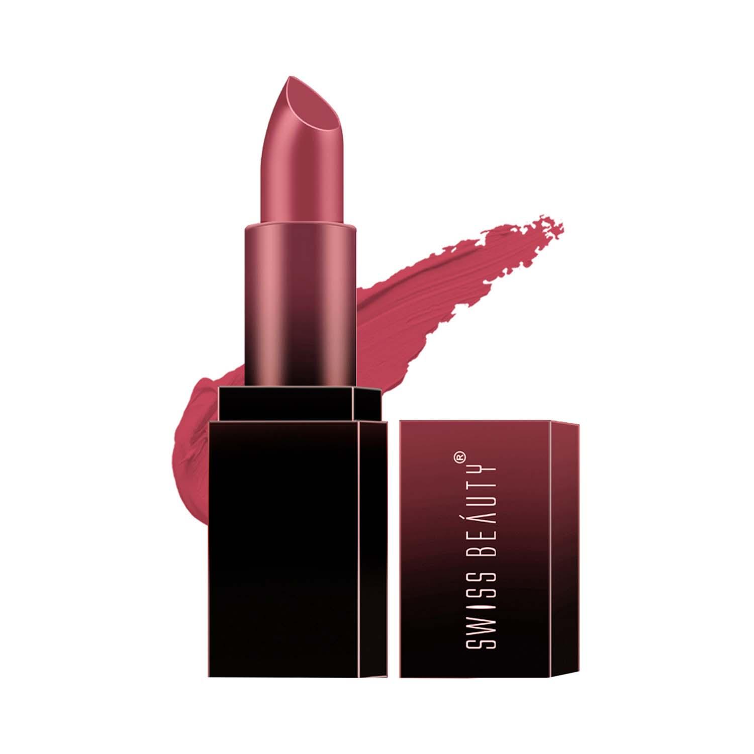 Swiss Beauty | Swiss Beauty HD Matte Pigmented Smudge Proof Lipstick - Chic Pink (3.5 g)