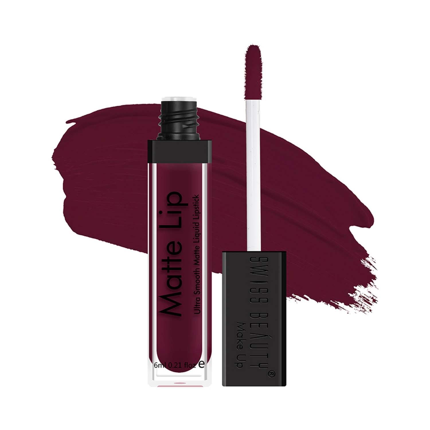 Swiss Beauty | Swiss Beauty Ultra Smooth Matte Liquid Lipstick - Garnet (6 ml)