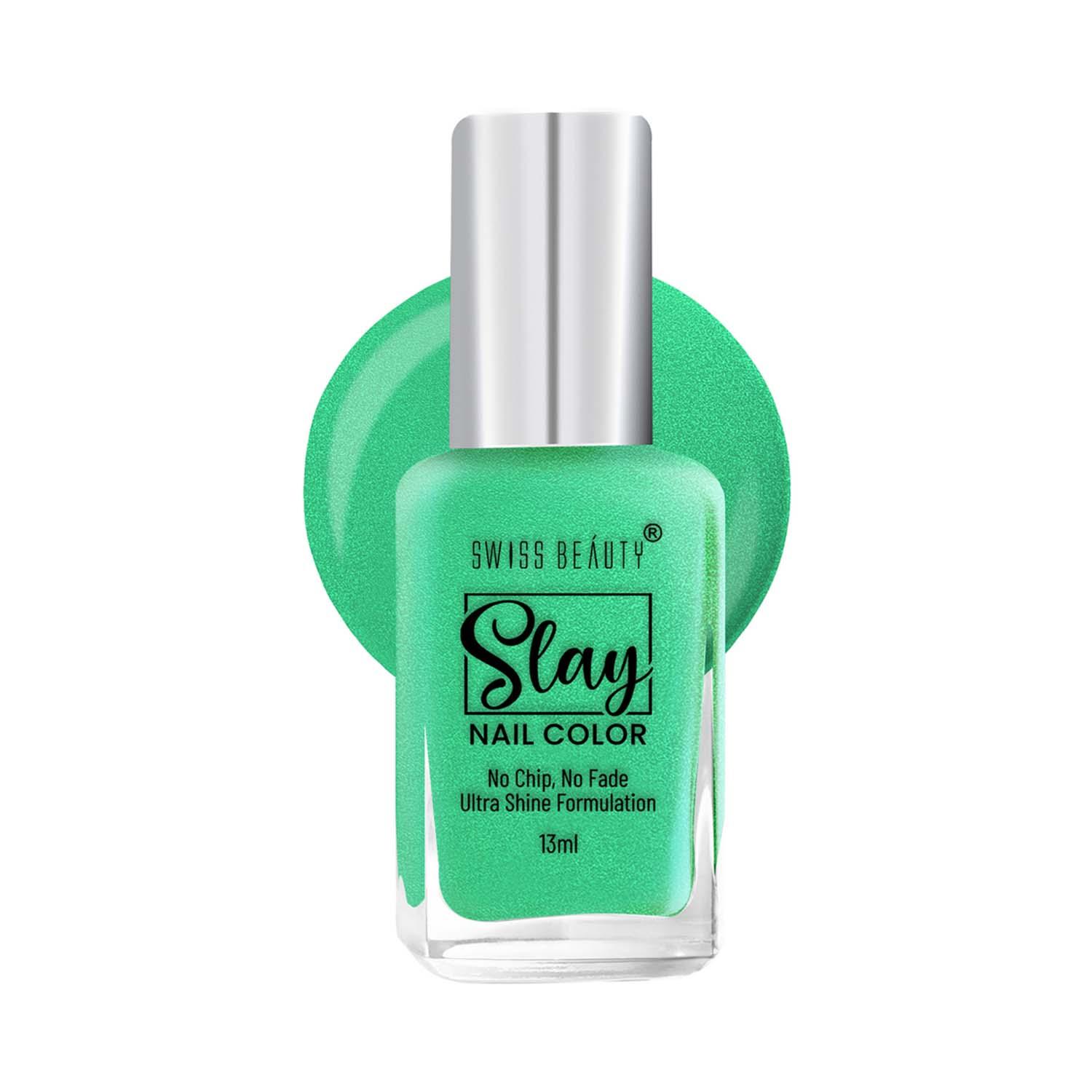 Swiss Beauty | Swiss Beauty Slay Nail Color - Shimmer Sea Green (13 ml)