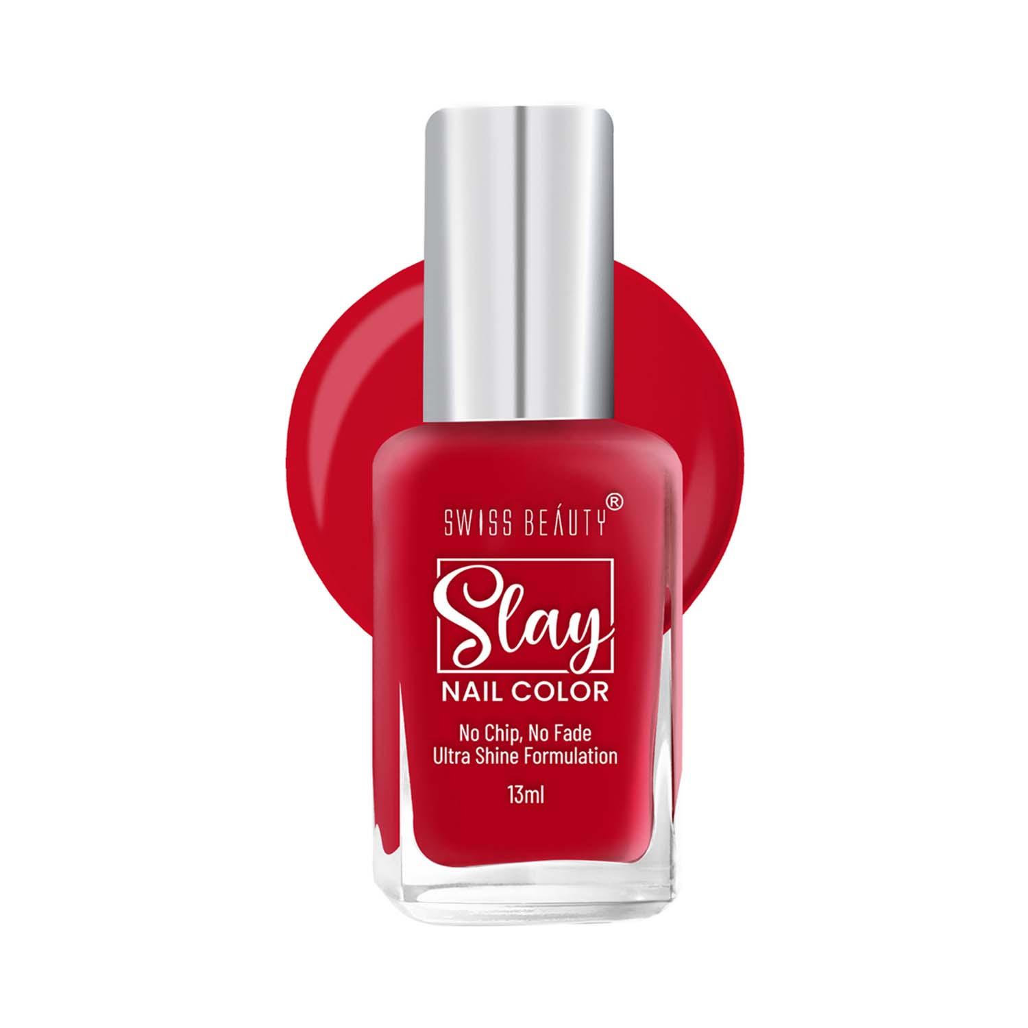 Swiss Beauty Slay Nail Color - Cosmopolitan Red (13 ml)