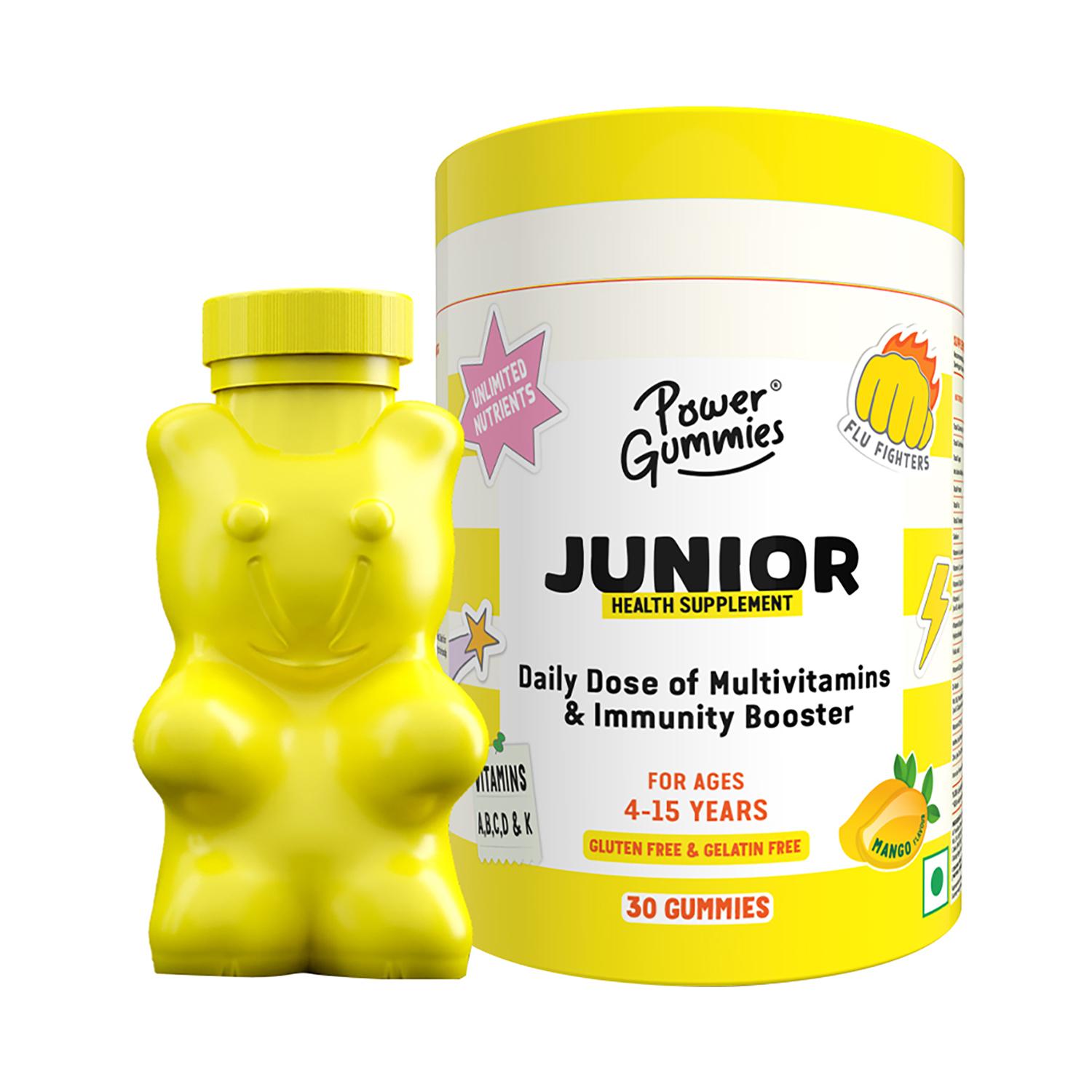 Power Gummies | Power Gummies Mango Flavour Junior Multivitamin & Immunity Booster for Kids  (30 Gummies)