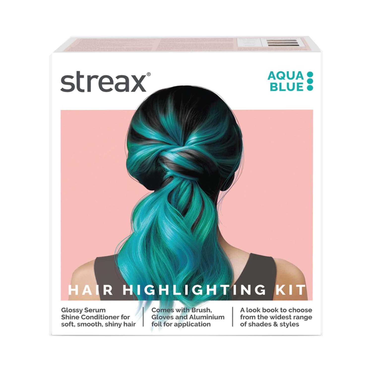 Streax Ultralights Hair Color Highlight Kit - Aqua Blue (180 g)