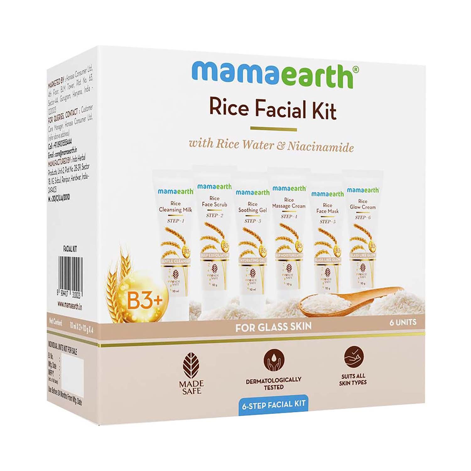 Mamaearth | Mamaearth Rice Facial Kit With Rice Water & Niacinamide For Glass Skin - (6 pcs)