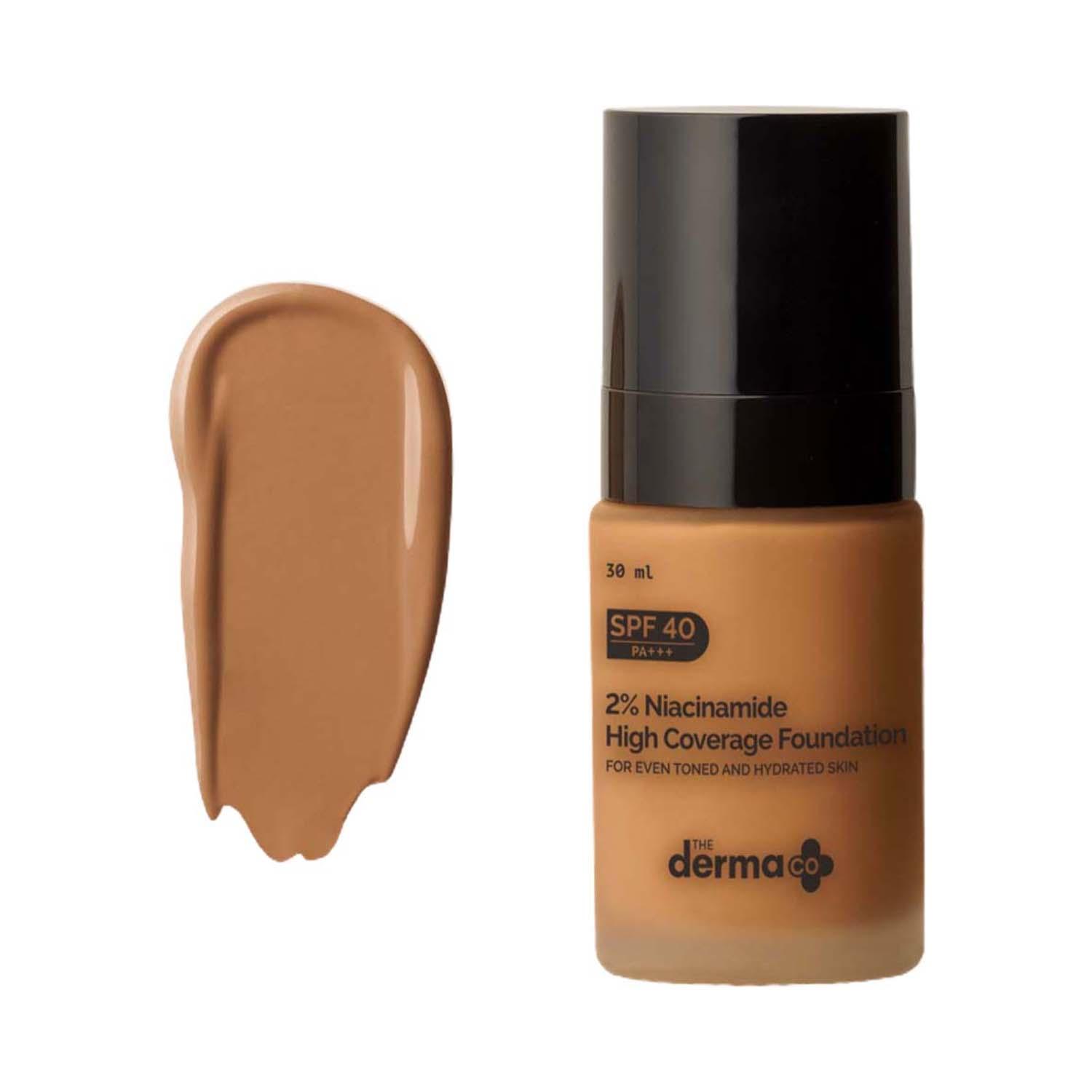 The Derma Co | The Derma Co. 2% Niacinamide & 1% Hyaluronic Acid Foundation With SPF 40 PA+++ - Cinnamon (30 g)