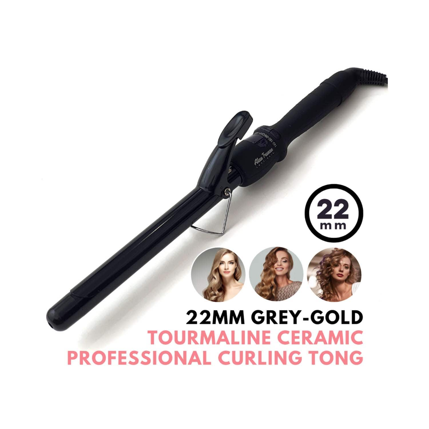 Alan Truman Tourmaline Ceramic Curler  22mm - Black (1 Pc)