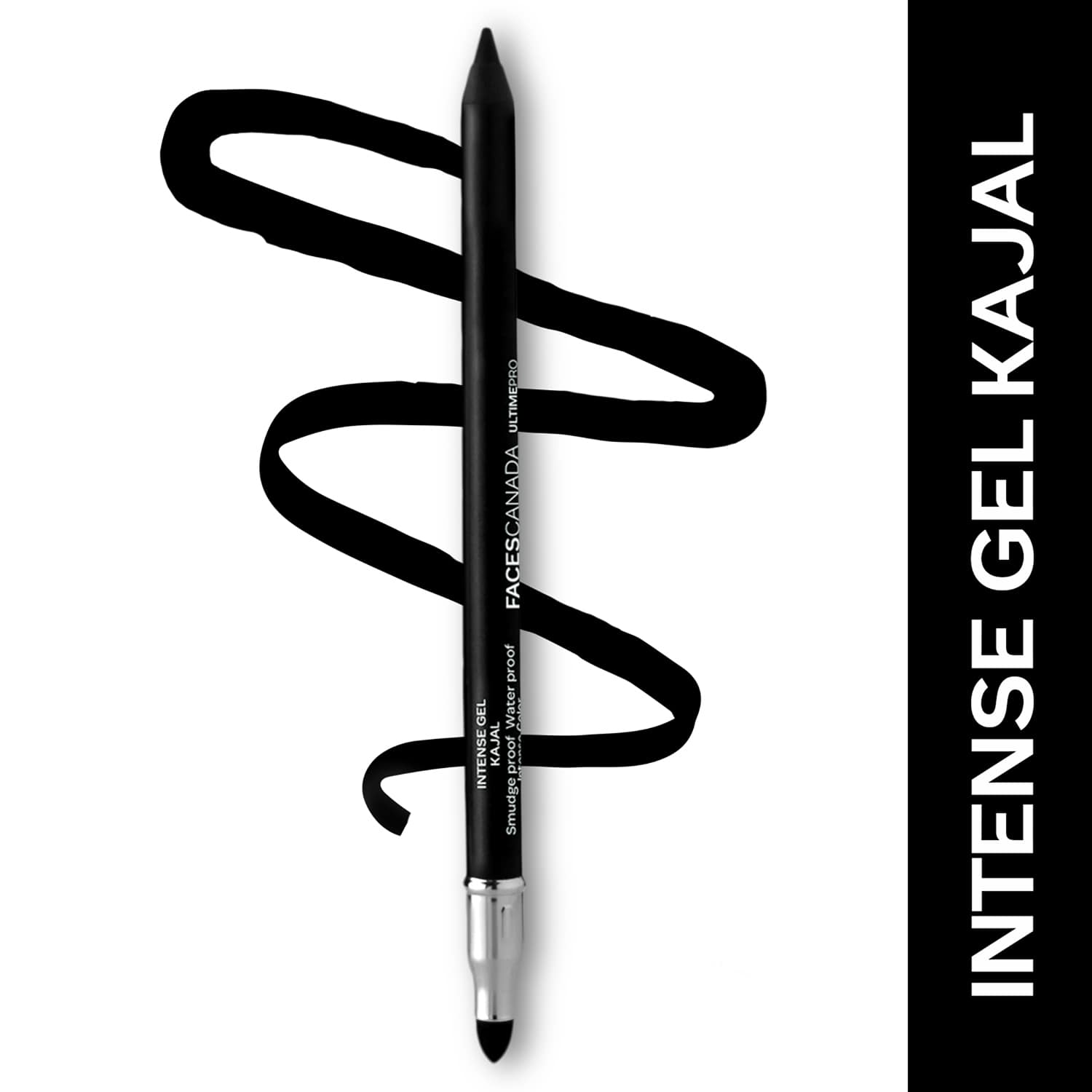 Faces Canada | Faces Canada Ultime Pro Intense Gel Kajal With Smudger & Sharpener 24HR Long Stay - Black (1.2 g)