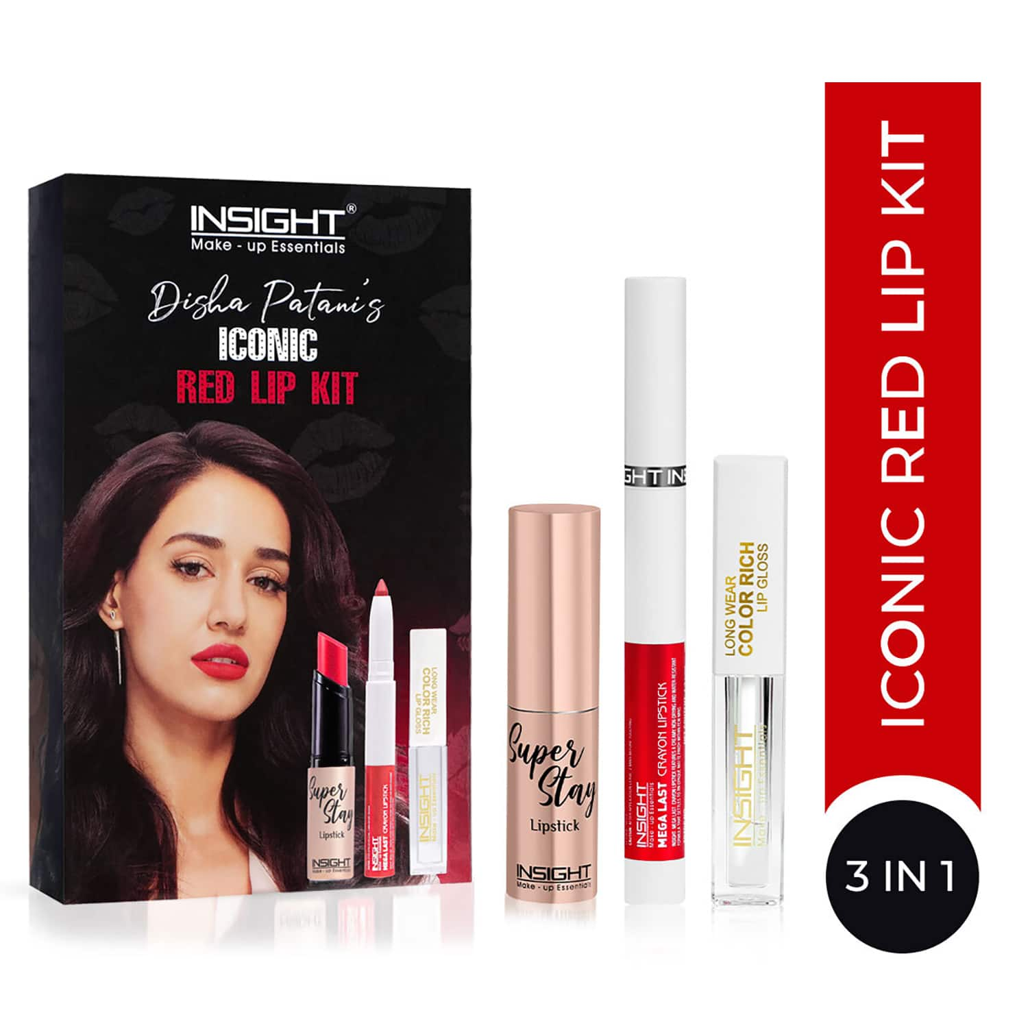 Insight Cosmetics | Insight Cosmetics Disha Patani's Iconic Lipstick Kit - Red (3 pcs)