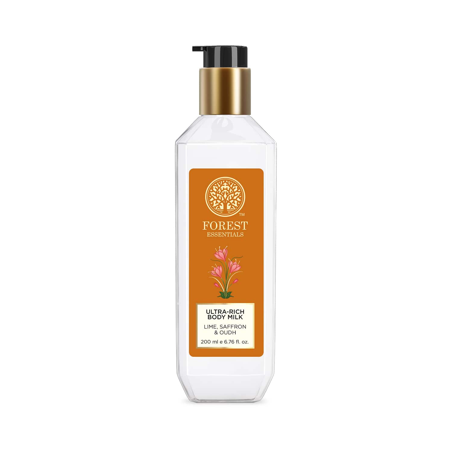 Forest Essentials | Forest Essentials Ultra Rich Body Milk Lime Saffron and Oudh Natural Body Lotion (200 ml)
