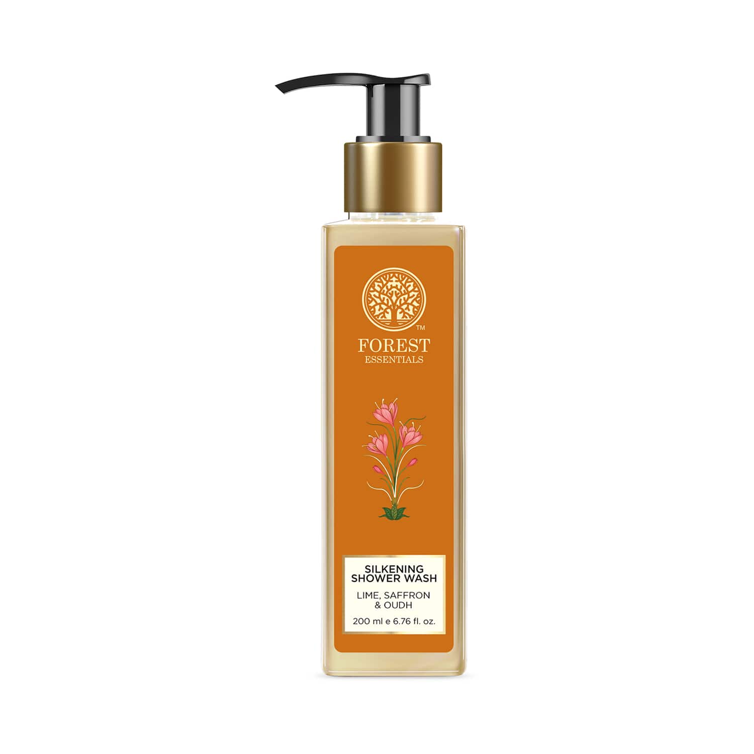 Forest Essentials | Forest Essentials Silkening Shower Wash Lime Saffron and Oudh Natural For Soft Skin (200 ml)