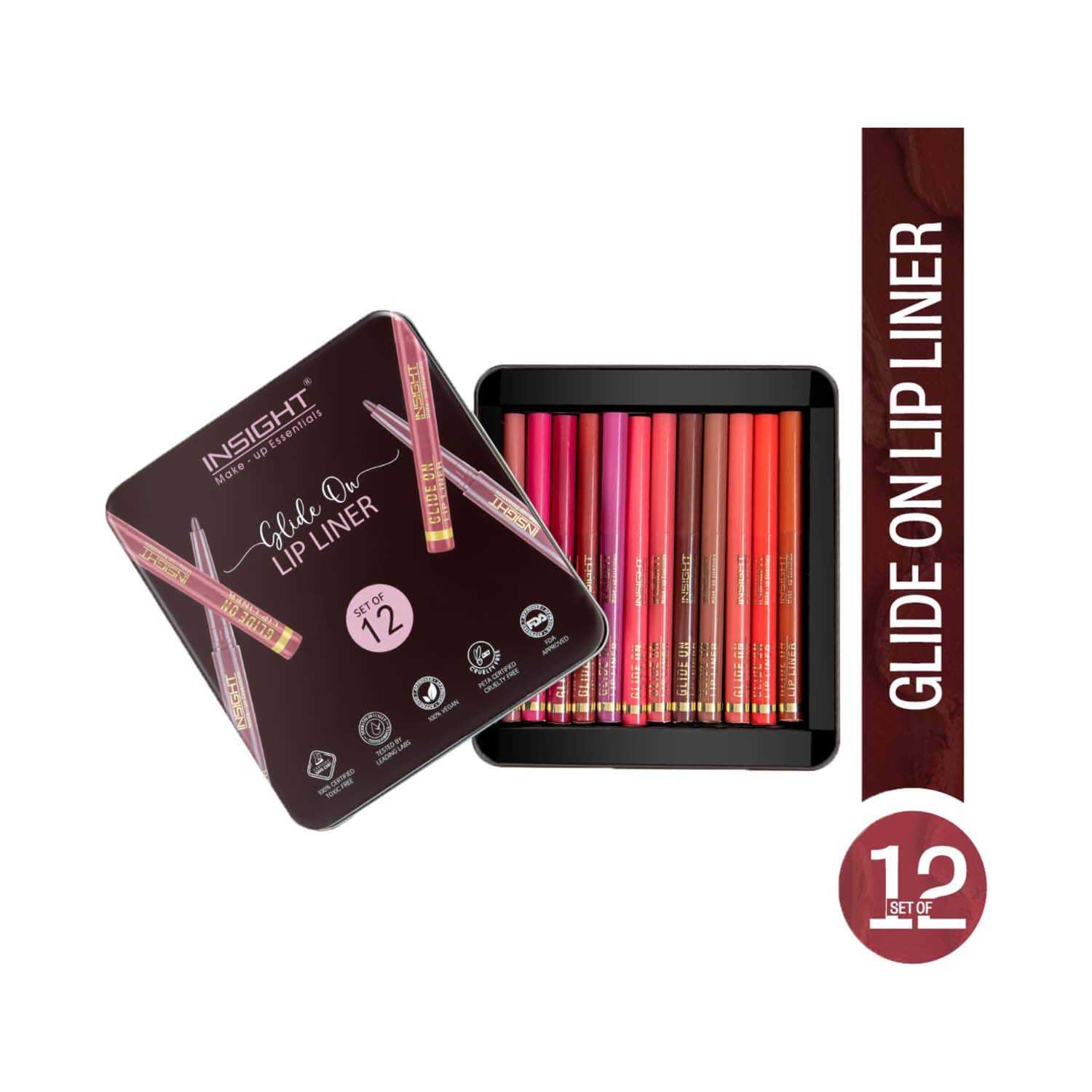 Insight Cosmetics | Insight Cosmetics Glide On Lip Liner Set (12 pcs)