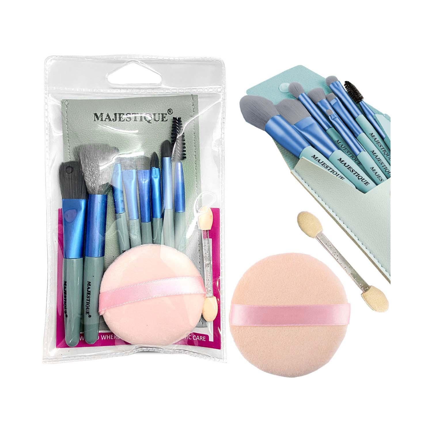 Majestique | Majestique Makeup Brush Set with Powder Puff and Stick (9 pcs)