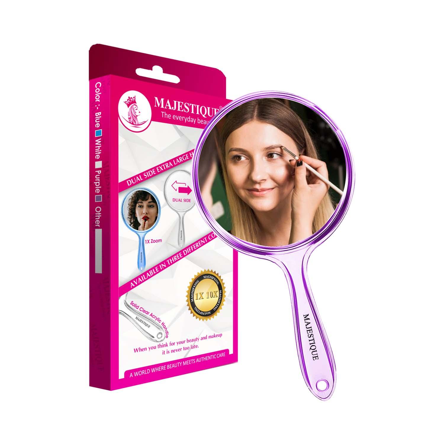 Majestique | Majestique Dual Side 1X/10X Magnifying Extra Large Handheld Mirror (1 pc)