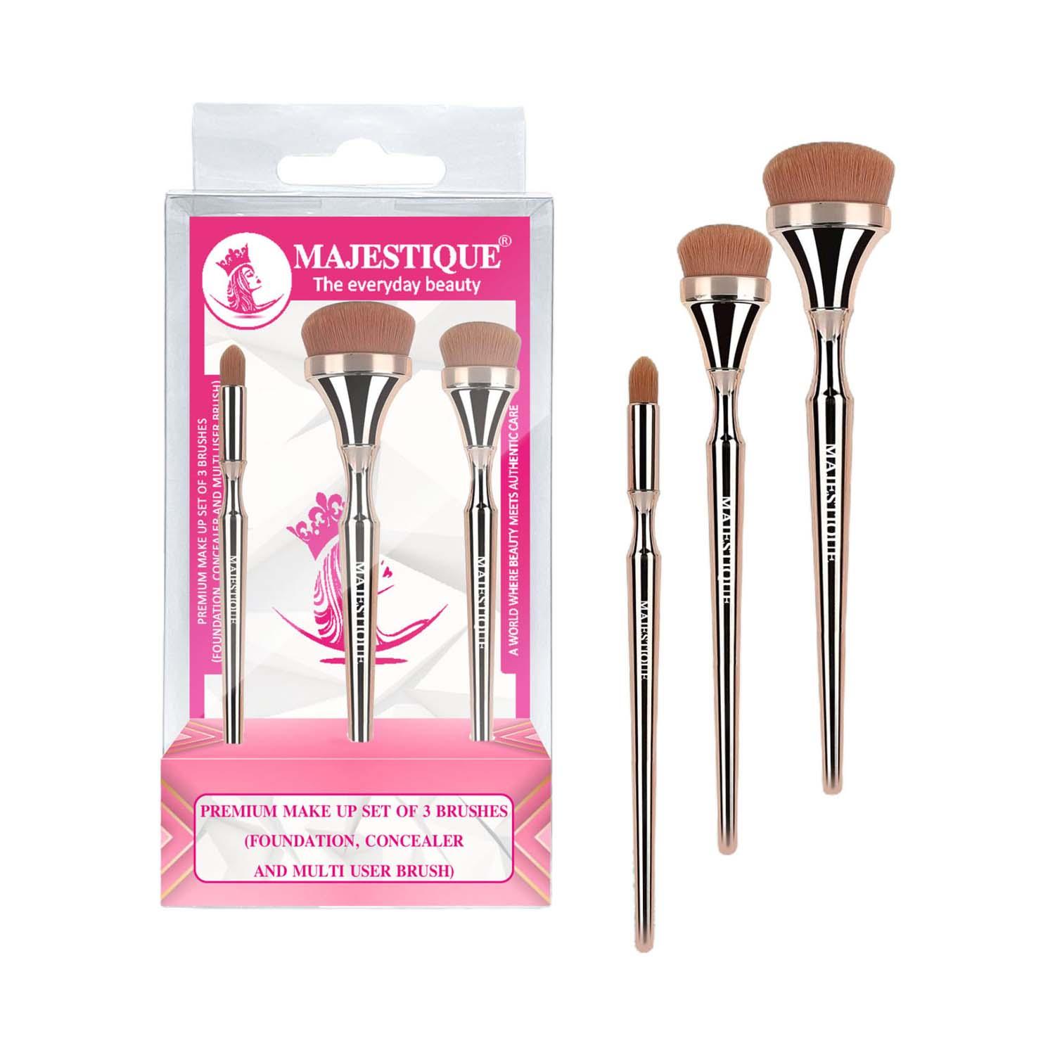 Majestique | Majestique Foundation Concealer HD Makeup Brush Set (3 pcs)